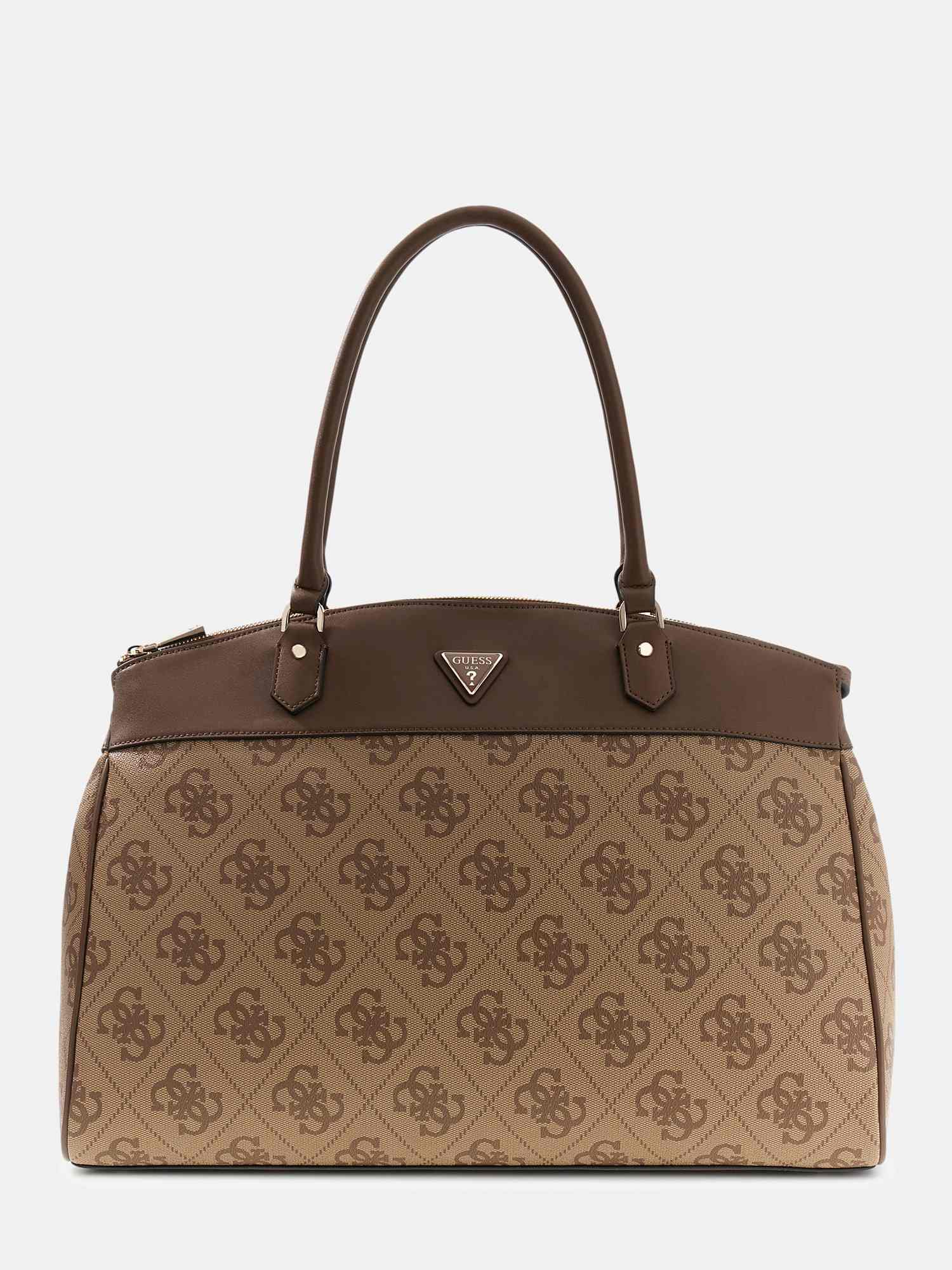 Guess Brown Pu Logo Women Tote Bag