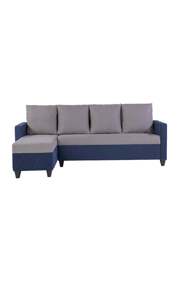 neudot Saya RHS Sectional Sofa for Living Room |6 Person Sofa| Premium Fabric with Cushioned Armrest | 12 Months Warranty| Solid Wood Frame| 6 Seater in Saya Duo Blue Color DIY(Do-It-Yourself)