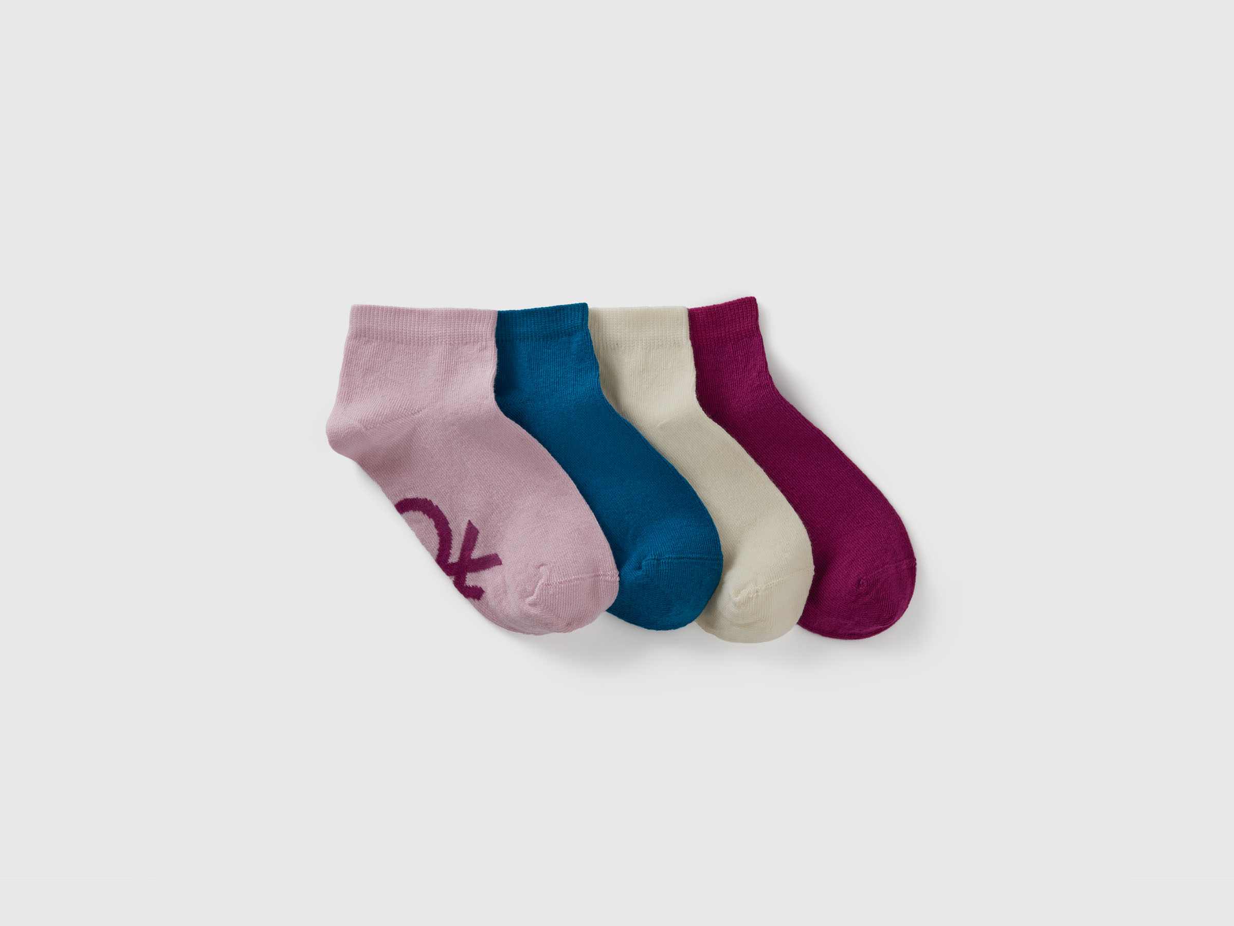 Boy Junior Four Pairs Of Short Socks With Logo