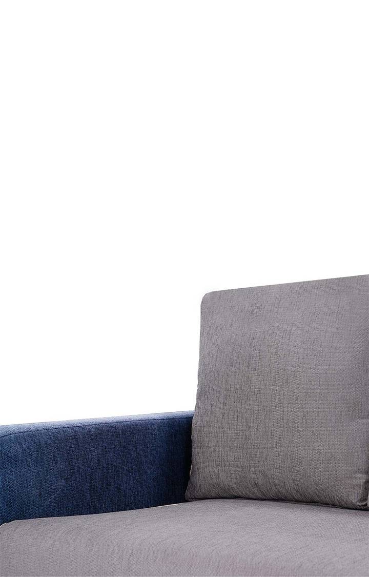 neudot Saya RHS Sectional Sofa for Living Room |6 Person Sofa| Premium Fabric with Cushioned Armrest | 12 Months Warranty| Solid Wood Frame| 6 Seater in Saya Duo Blue Color DIY(Do-It-Yourself)