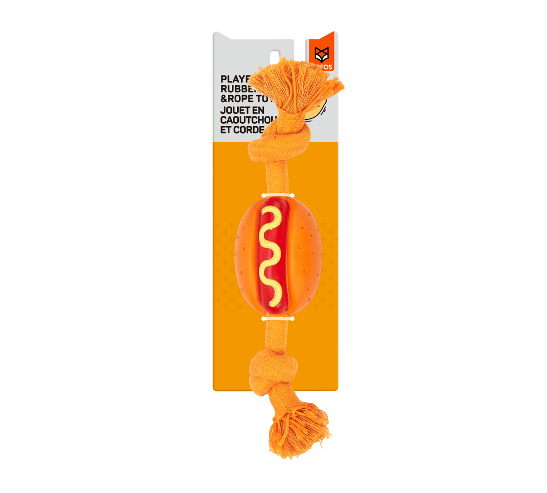 Fofos Dog Chew Rope Toy Hot Dog