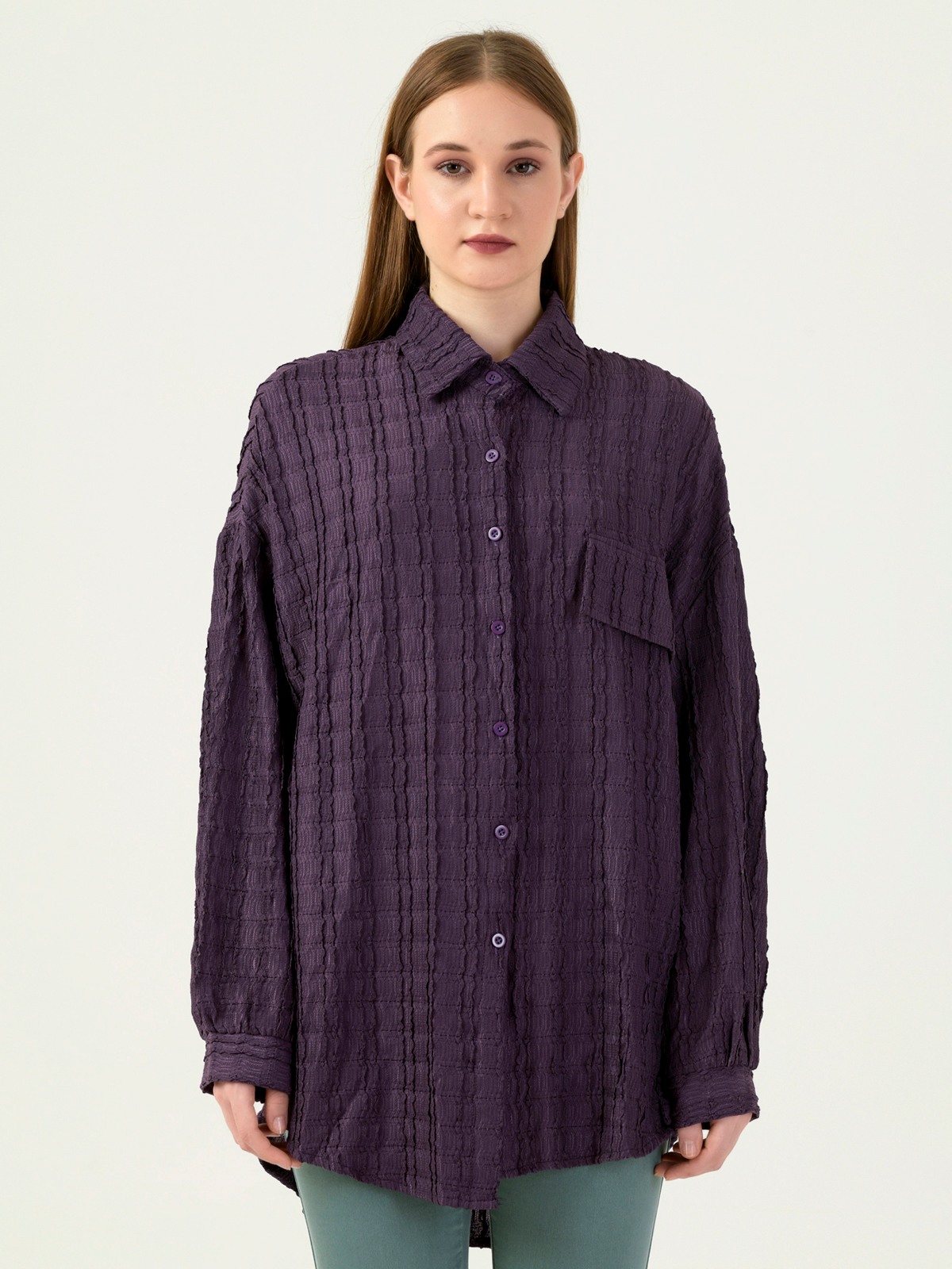 Albion Women Smart Premium Purple Casual Shirt