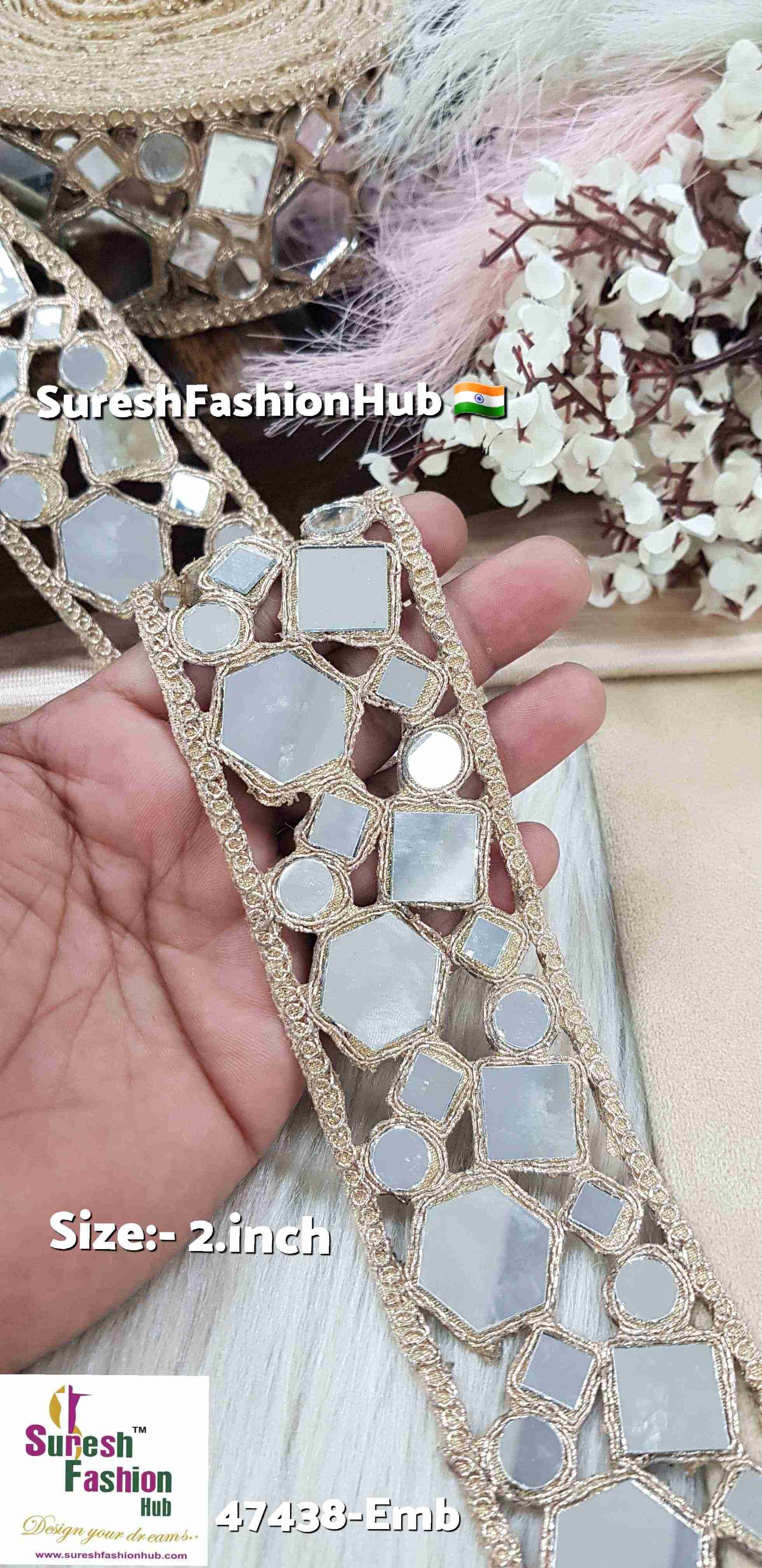 Anmol Geometric Mirror Cutwork Lace