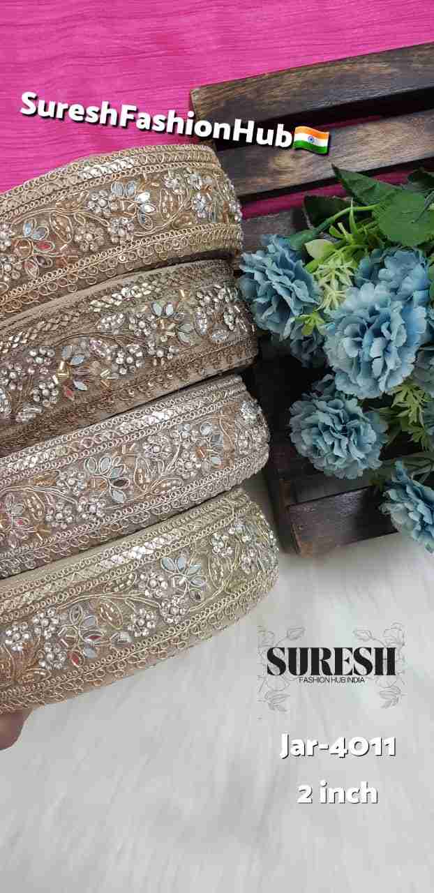 Antique Matt Regal Maggam Diamond Mirror Zari Lace – Jar-4011