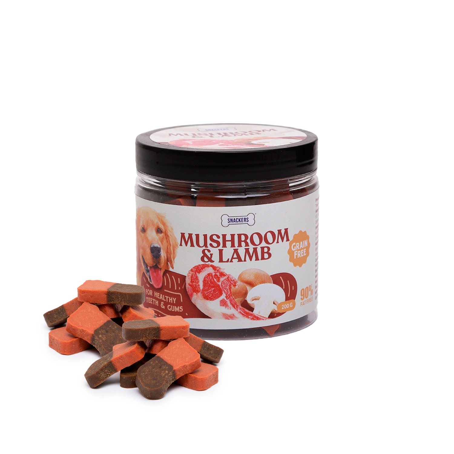 Snackers Mushroom & Lamb Bites Dog Treats, 200g