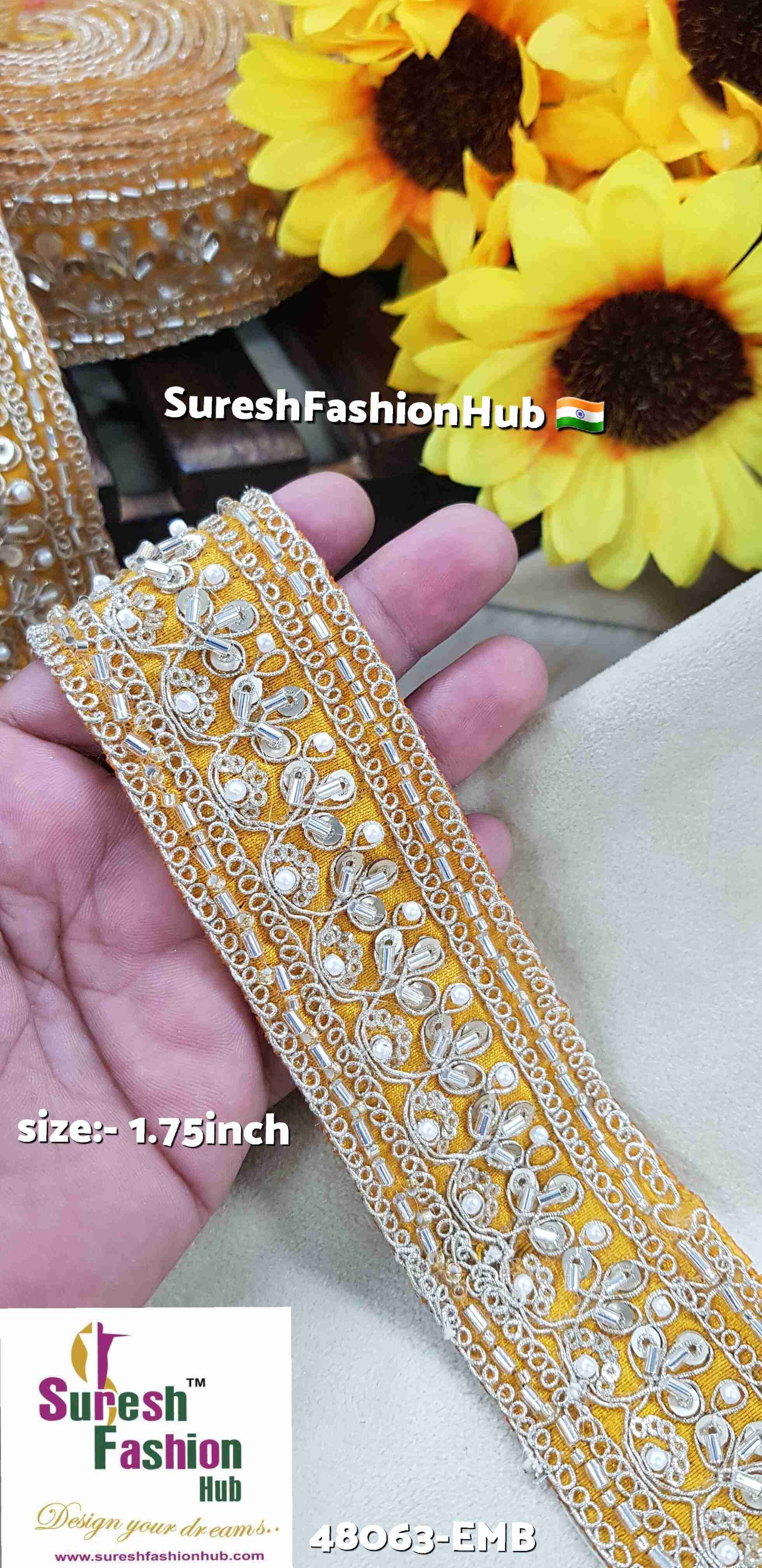Yellow Floral Fabric Lace