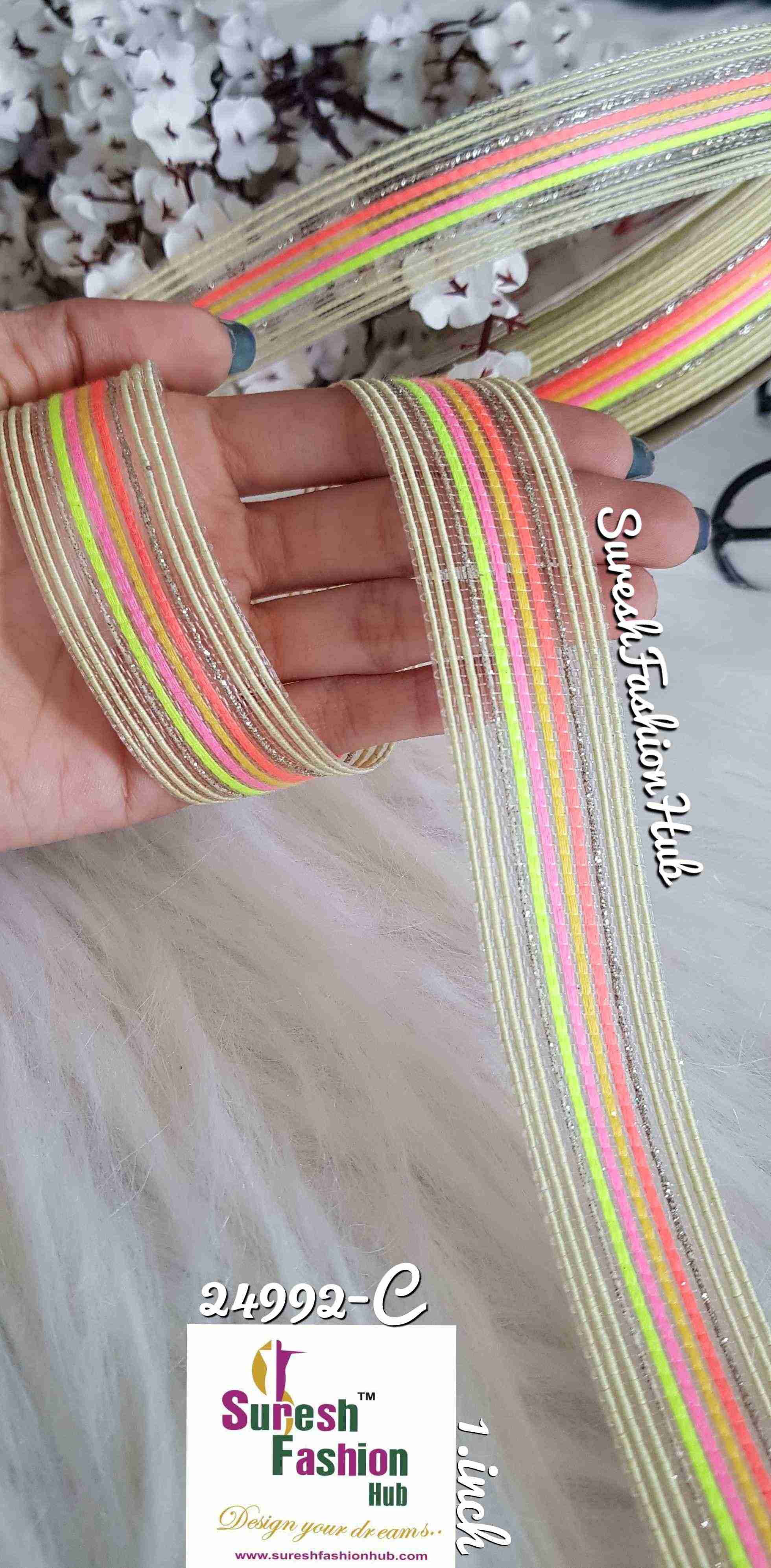 Lemon Yellow & Neon Colors Mix Decorative Trim