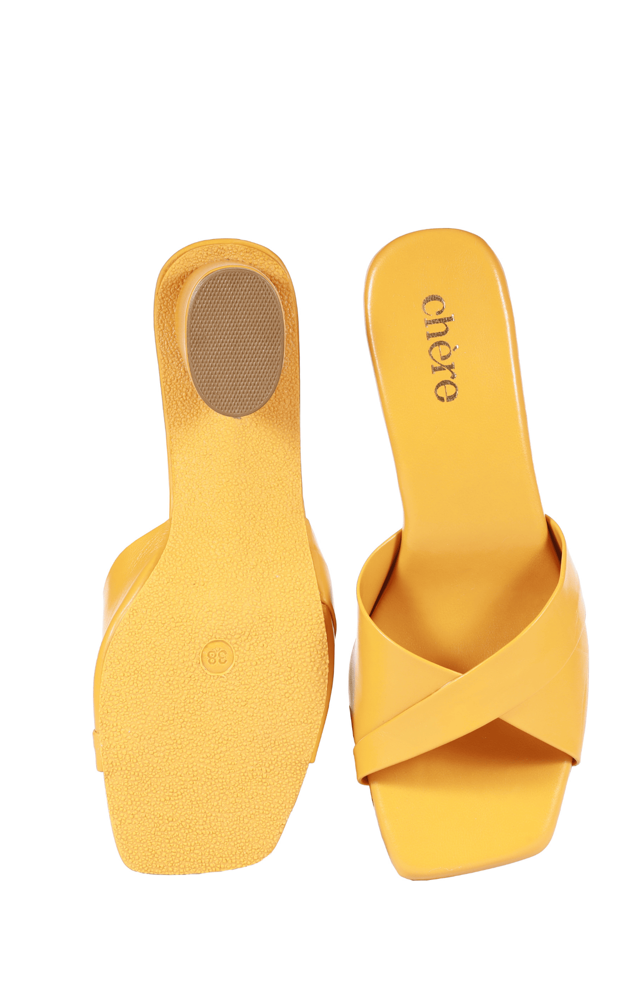 Women's Mustard Yellow Chic Block Heels