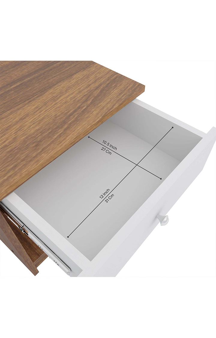 neudot Dallas BST Engineered Wood Side Table - Leon Teak (DIY)
