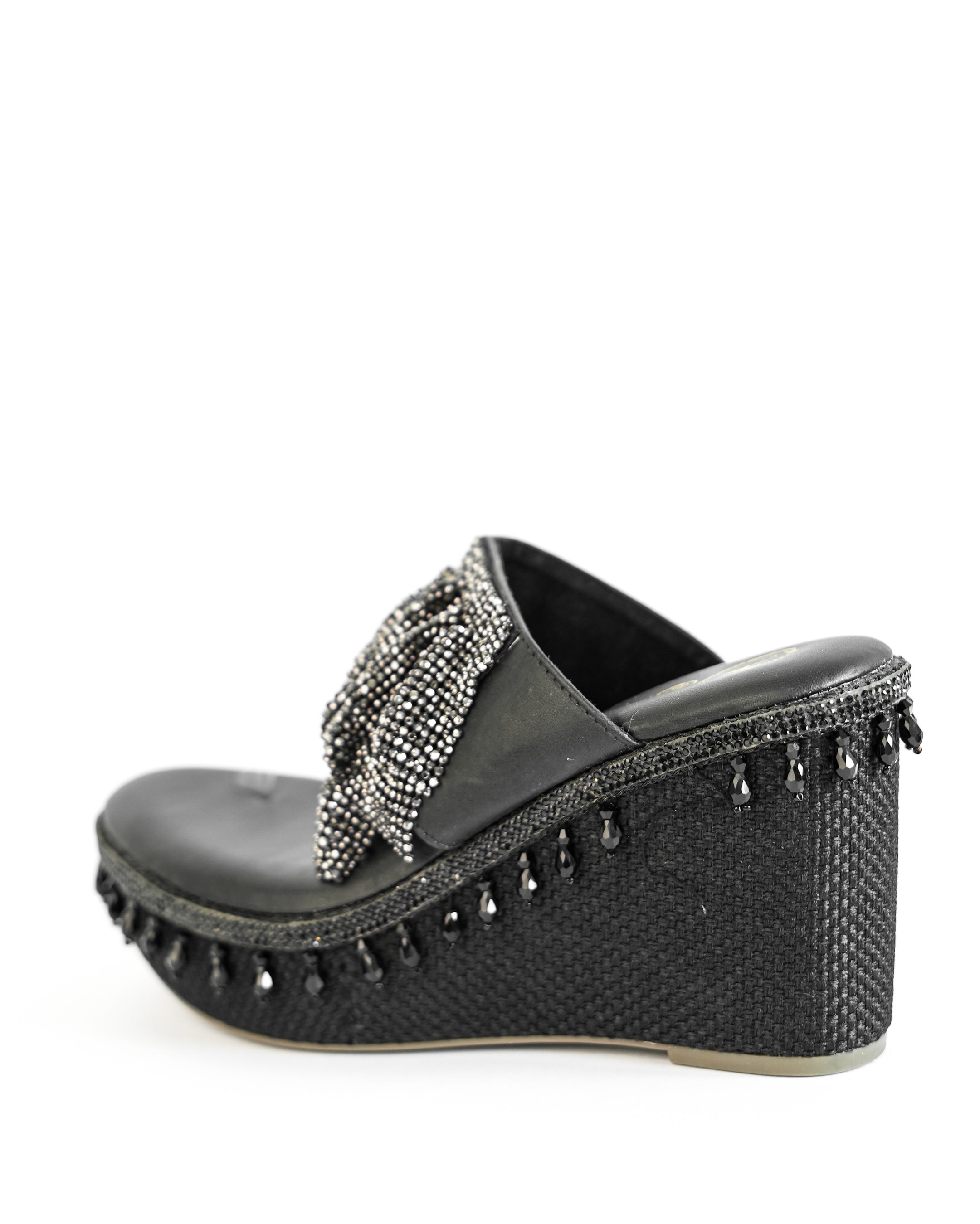 BLACK FALLING MESH WEDGE