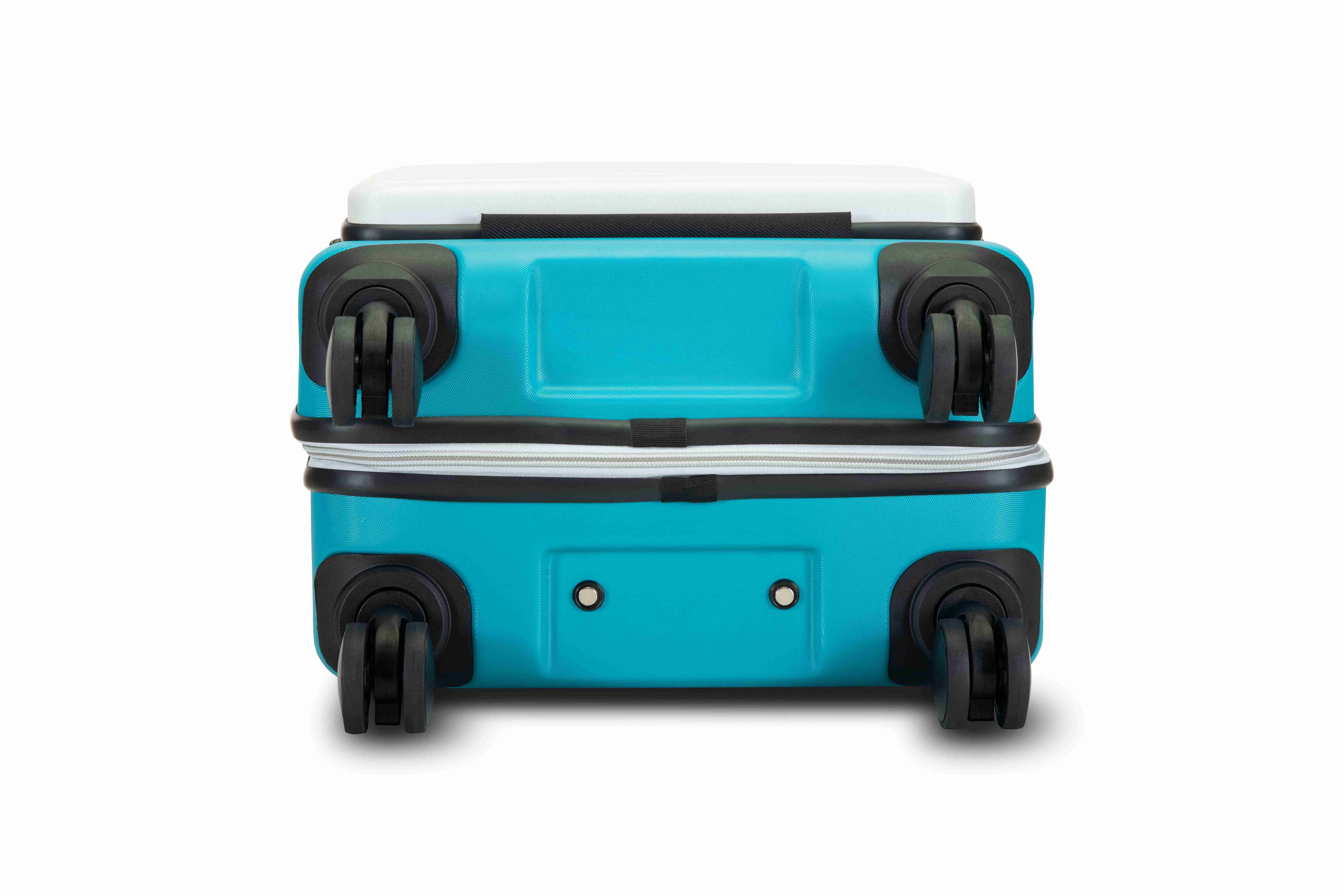 Assembly Teal and White Hardside Cabin Luggage Trolley Bag