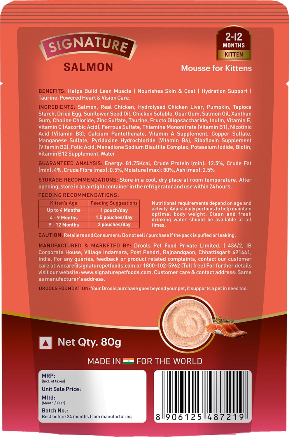 Signature Salmon Mousse Kitten Cat Wet Food, 80g