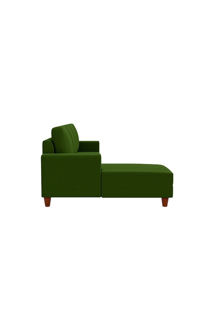 neudot Roman RHS Sectional Sofa for Living Room |6 Person Sofa|Premium Fabric with Cushioned Armrest | Solid Wood Frame|6 Seater in Emerald Green Color