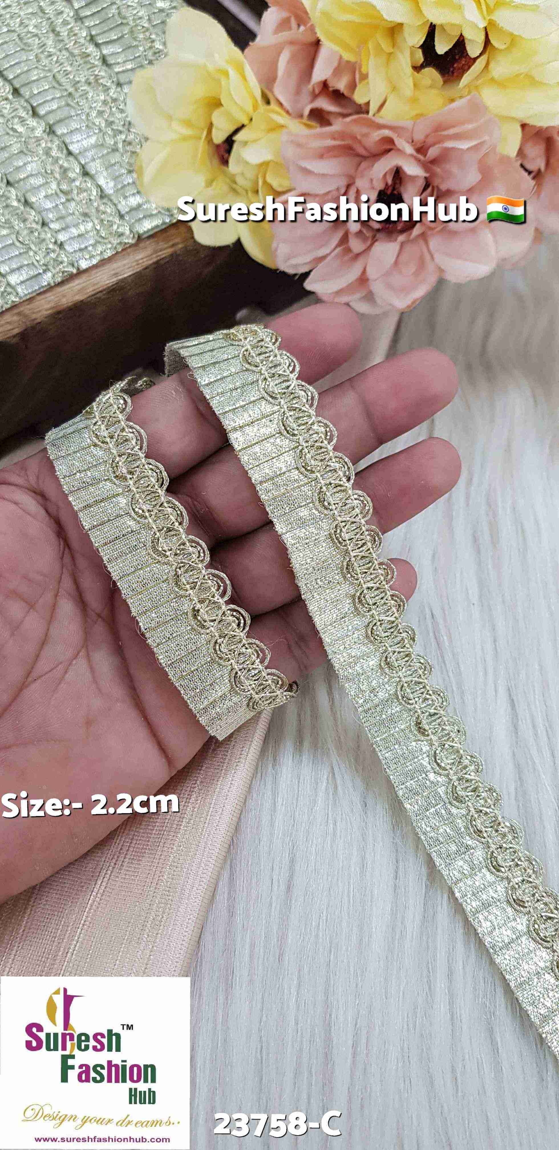 Light Gold Jhalar Lace with Golden Plating