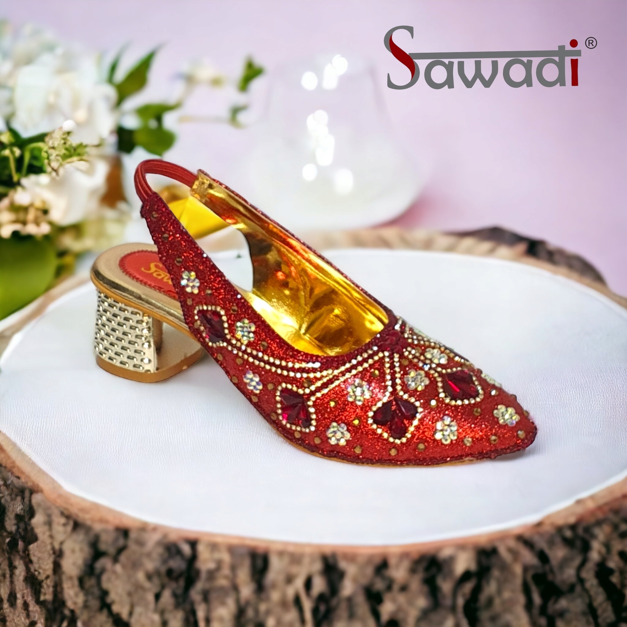 Sawadi Women Maroon Heel Bunto
