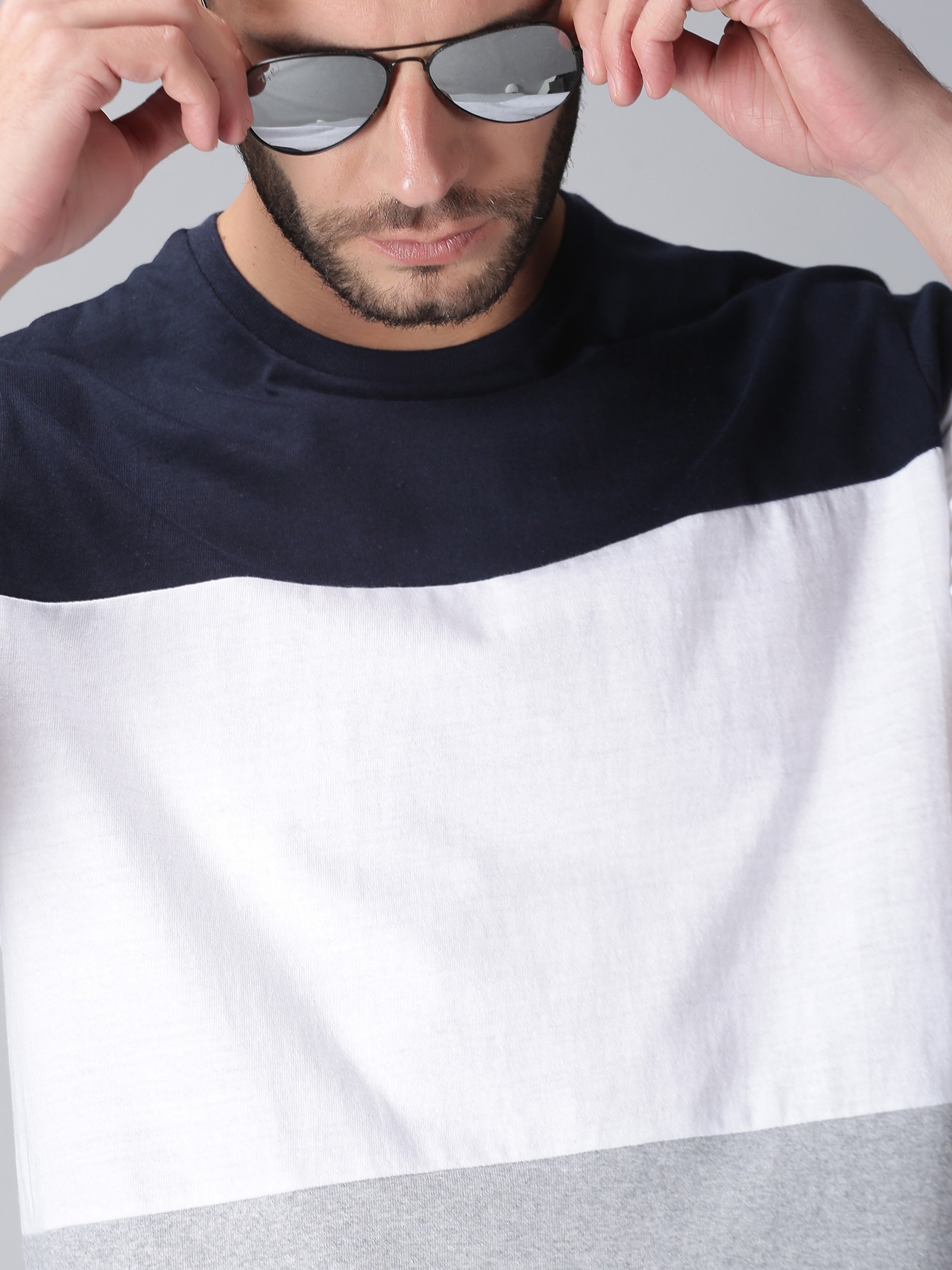 Vertu Duds Colorblock Men Round Neck Multi-coloured T-Shirt