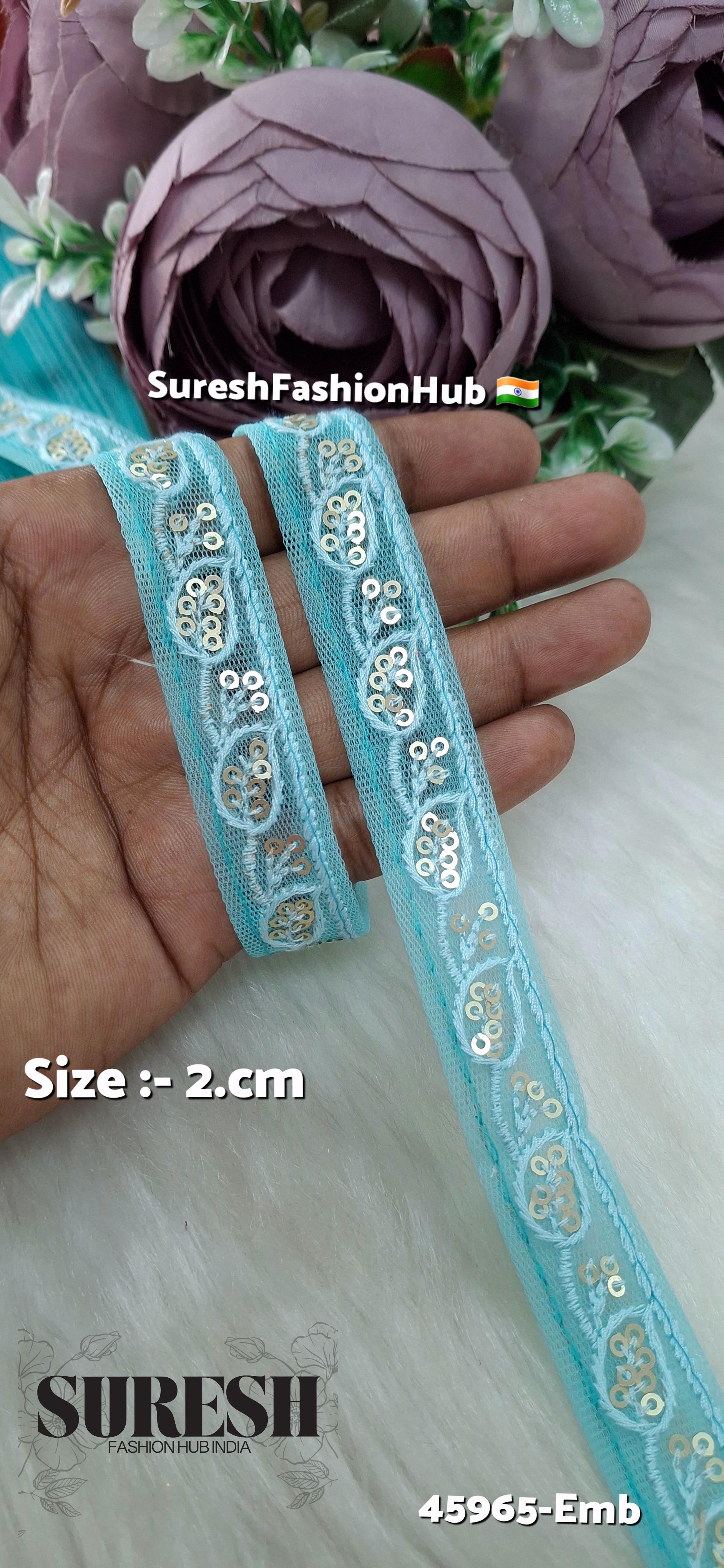 Sea Green Tone-on-Tone Embroidery Lace