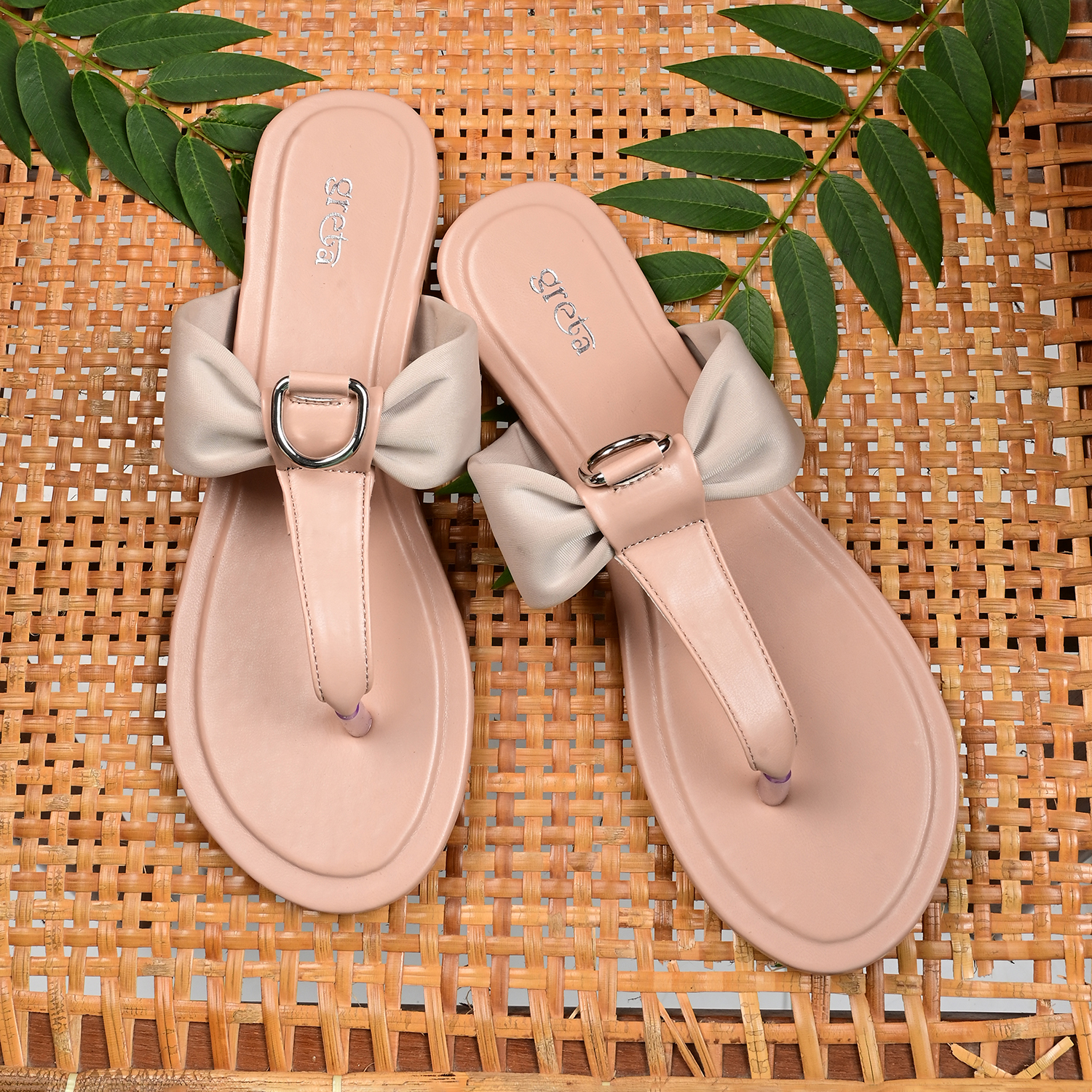 Women's Black Knot Detail Ring Flats