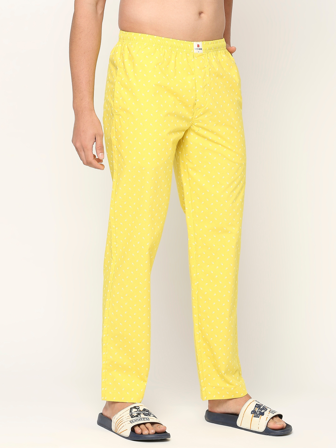 spykar | Underjeans by Spykar Premium Cotton Printed Men Yellow Pyjama 1