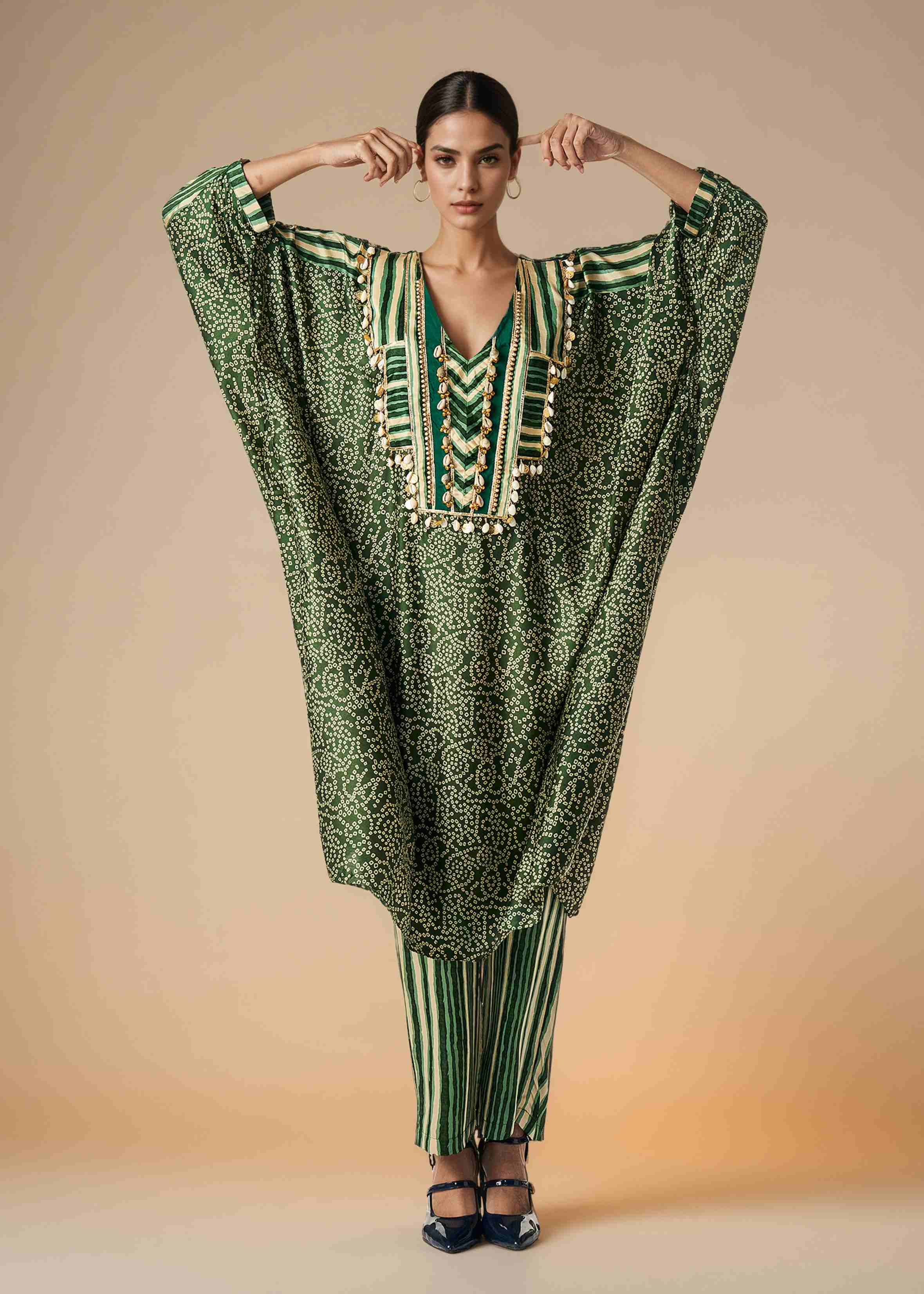Olive Belted Kaftan