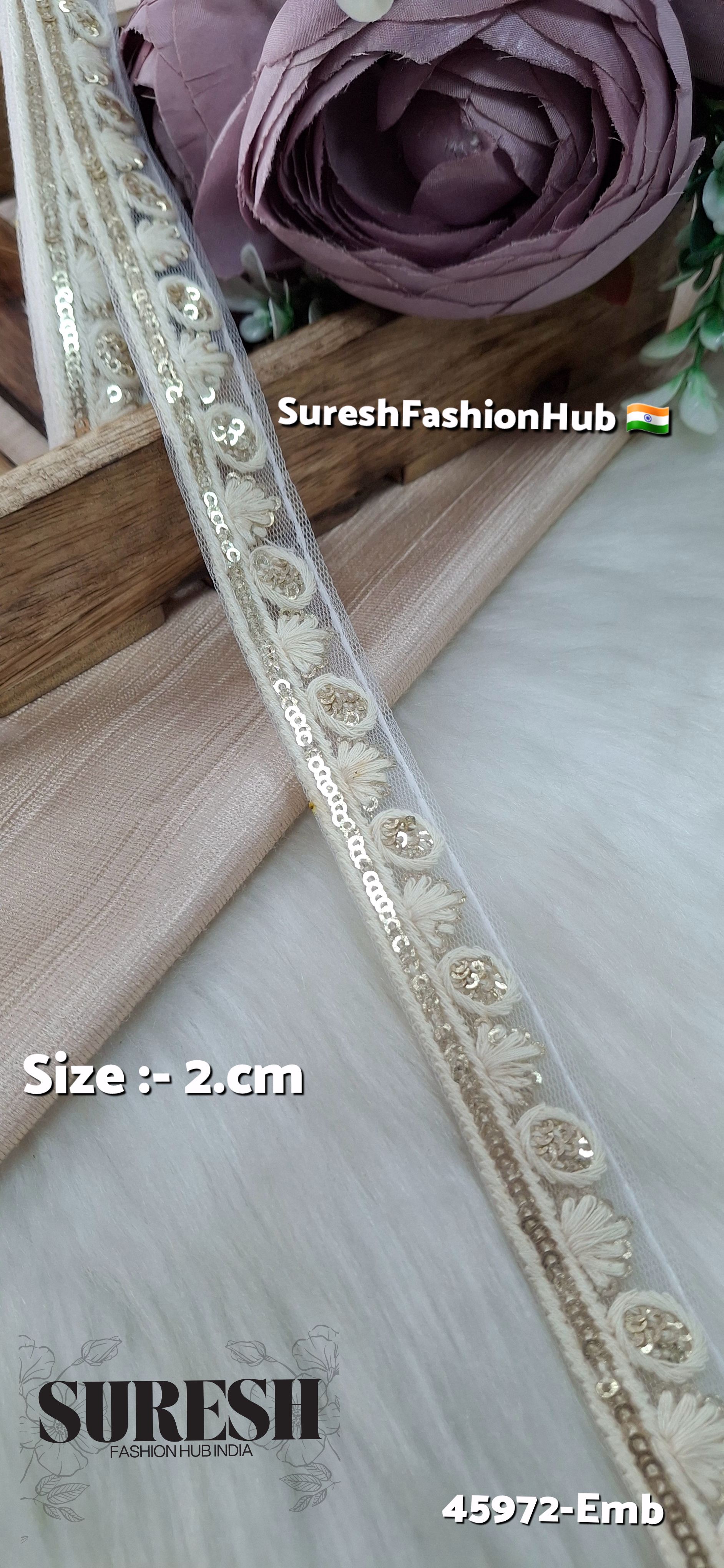 Off White Tone-on-Tone Embroidery Lace
