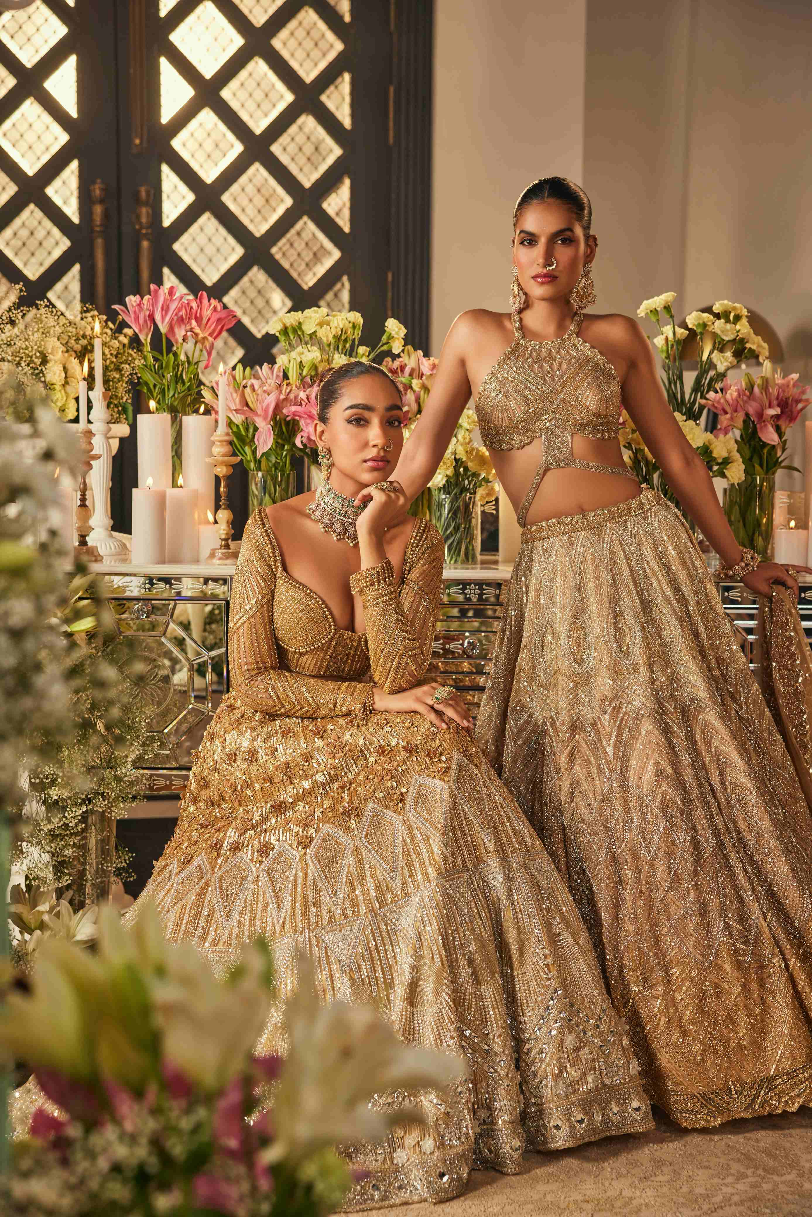 Zara Ombre gold lehenga