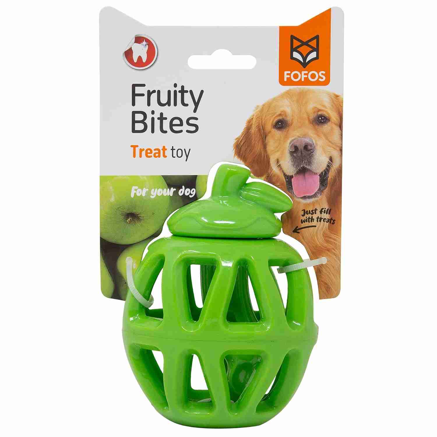 Barkbutler Fofos Fruitybites Treats Disp Apple Toys for Dogs