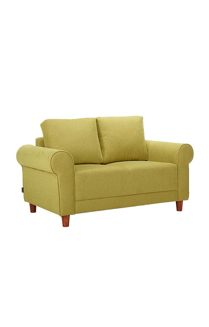 neudot Melody Sofa for Living Room |2 Persons Sofa|Premium Fabric with Padded Cushioned Armrest | Solid Wood Frame|2 Seater in Mellow Green Color