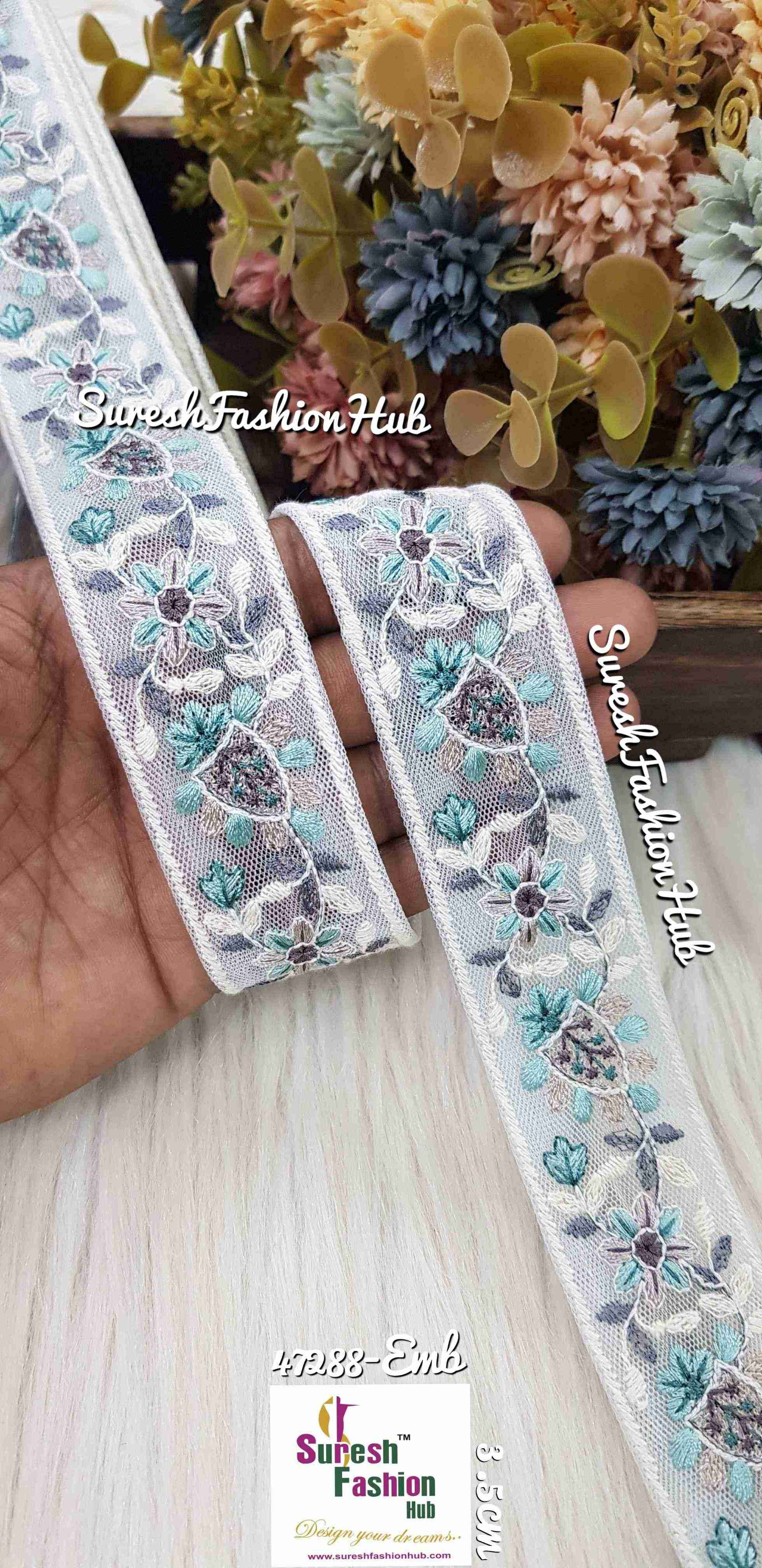 Embroidered Floral Lace Trim