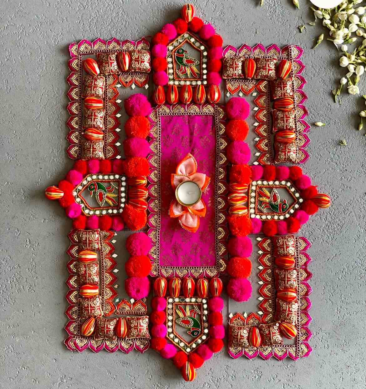 PomPom Rectangle Rangoli