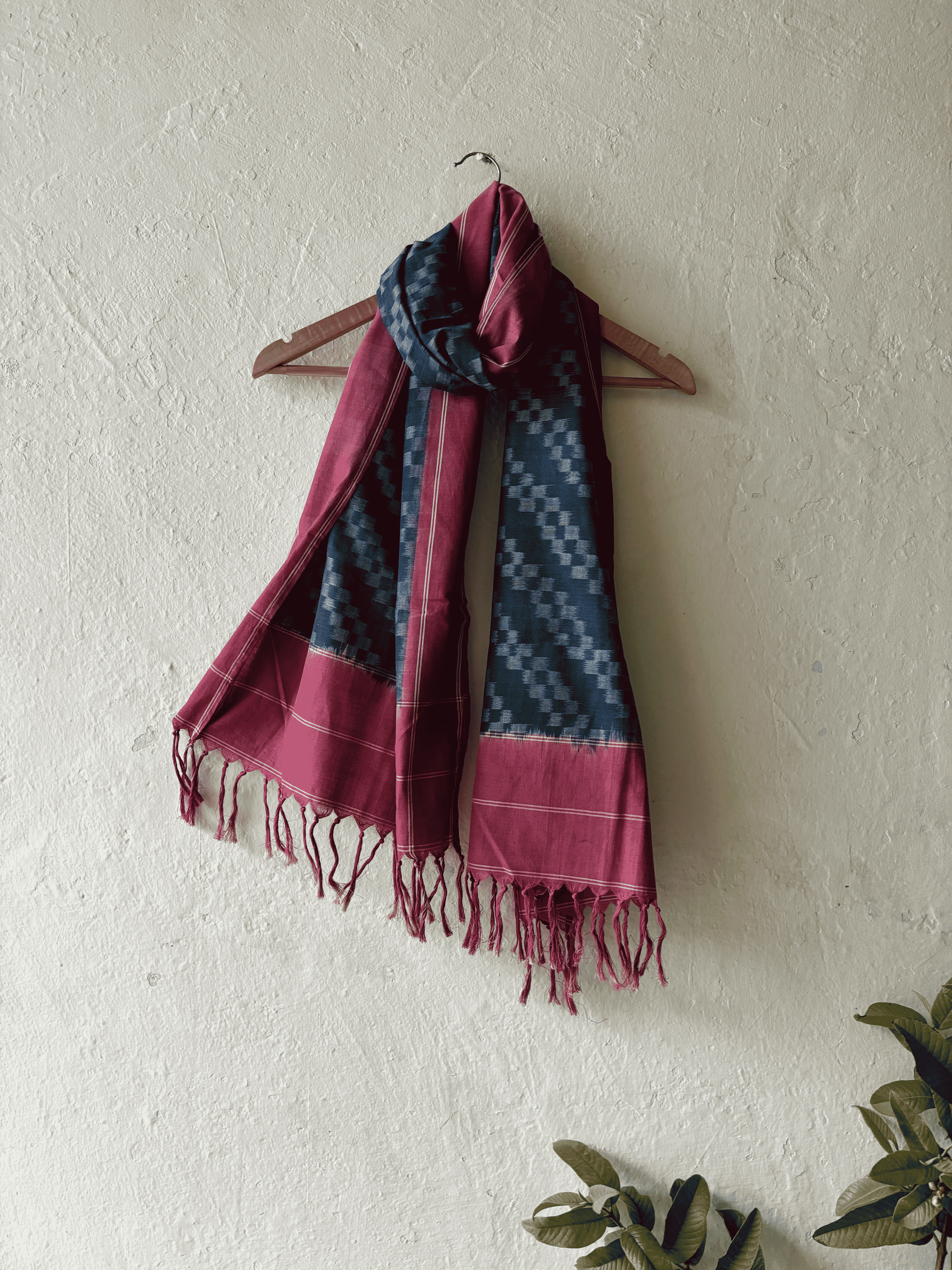 Natural Dyes Box Waves Ikat Stole