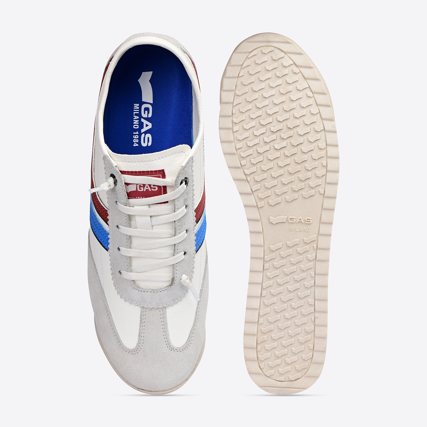 GAS | Men's Quarter-3 White Navy Sneakers|6