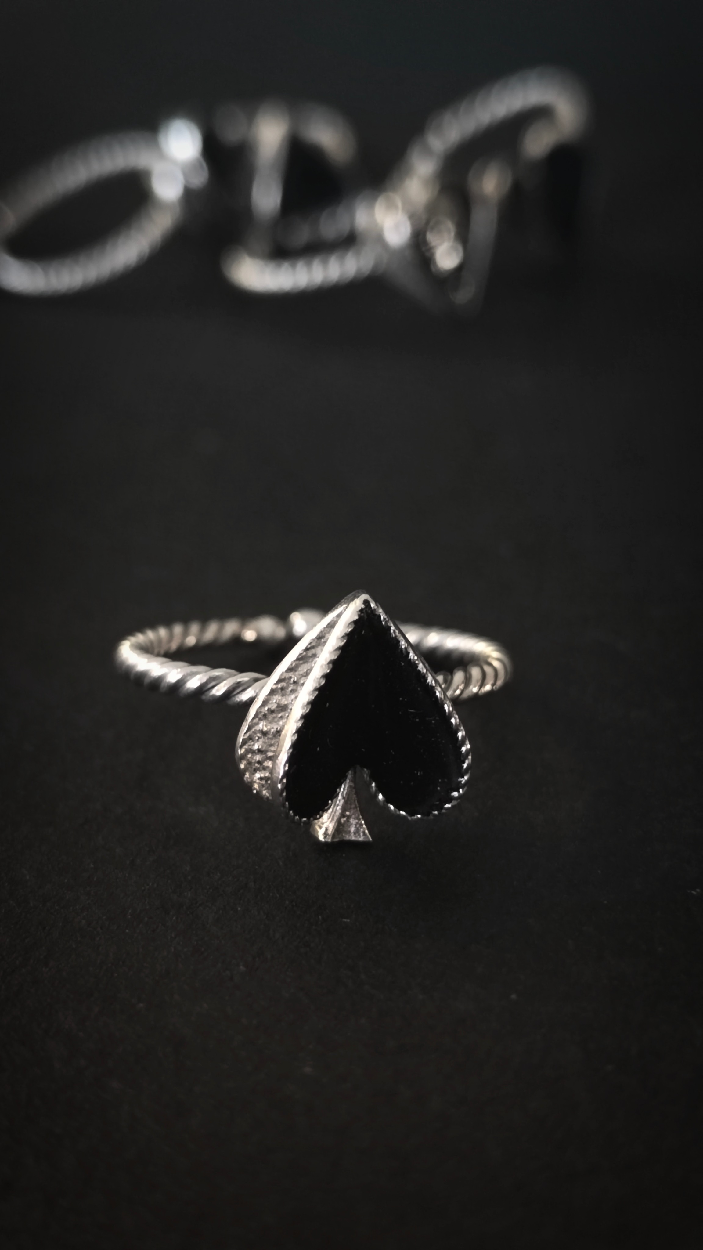 Bedecked Smoked Spade Ring