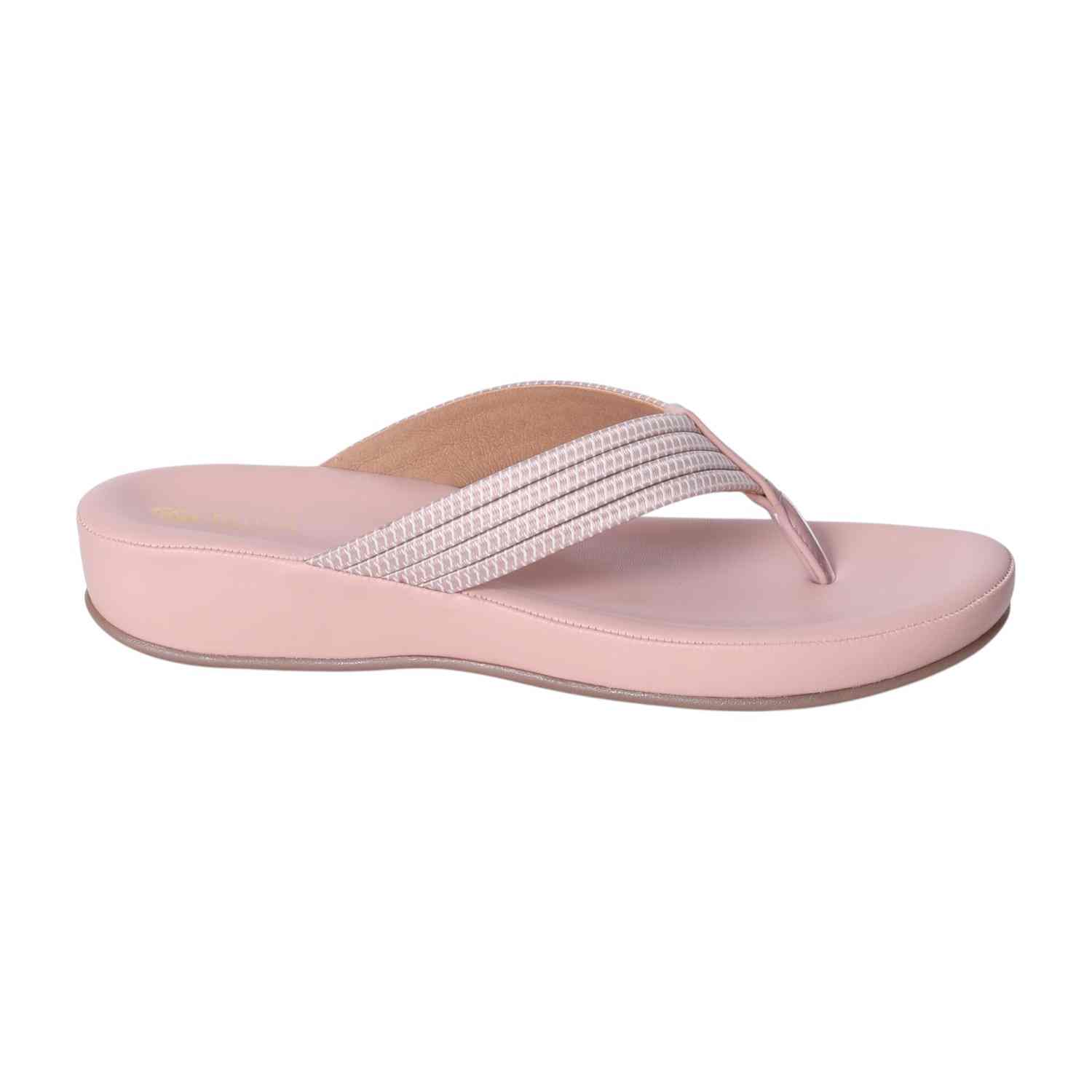 Women Peach Wedge Toe-Ring Sandals