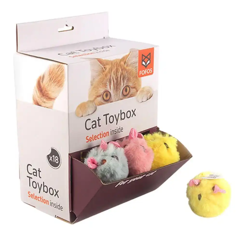 Barkbutler Fofos Ball Box Rattle Cat Toy (1 Piece, Assorted)