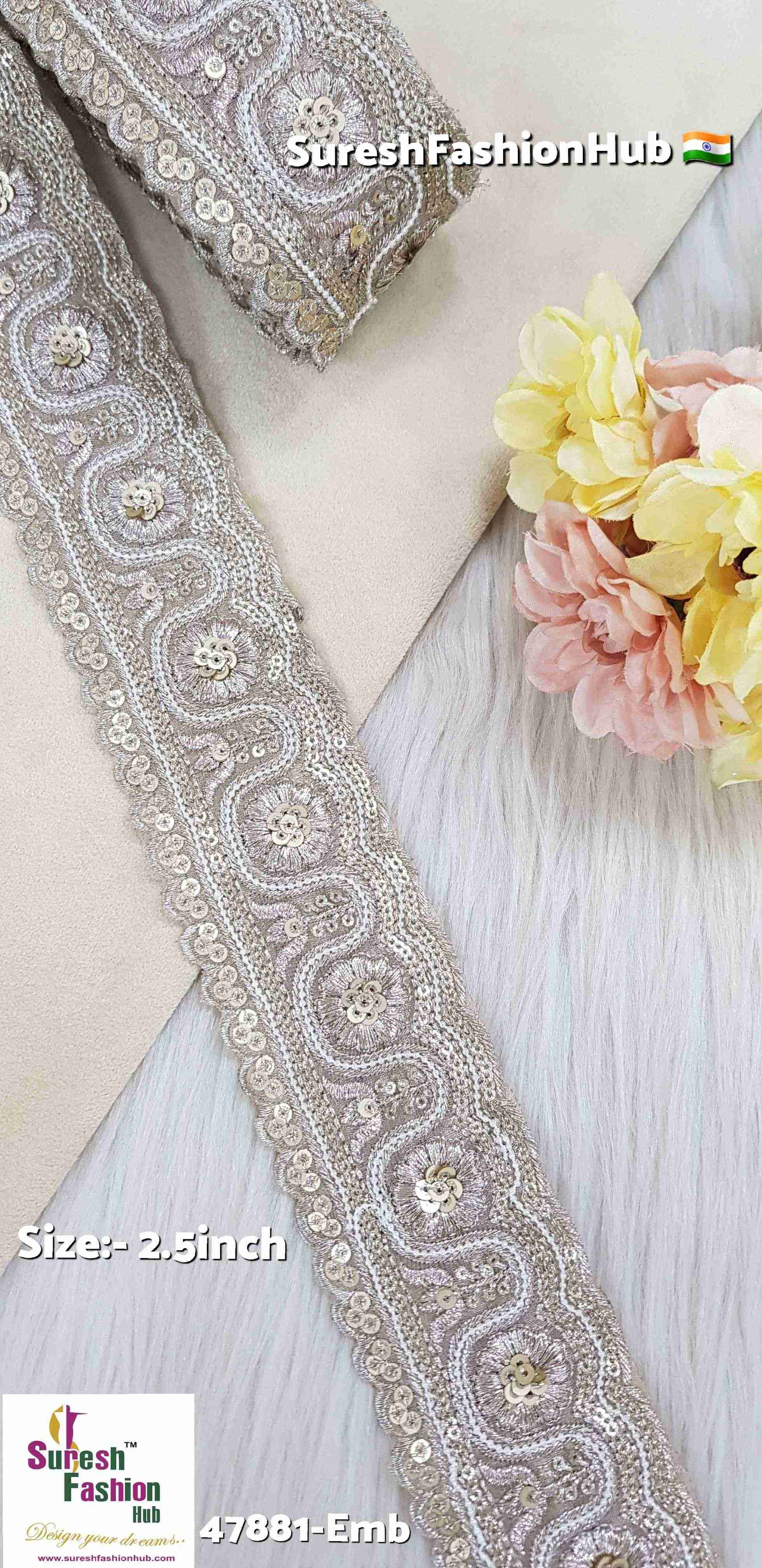 Rose Gold Radiance Embroidery Lace