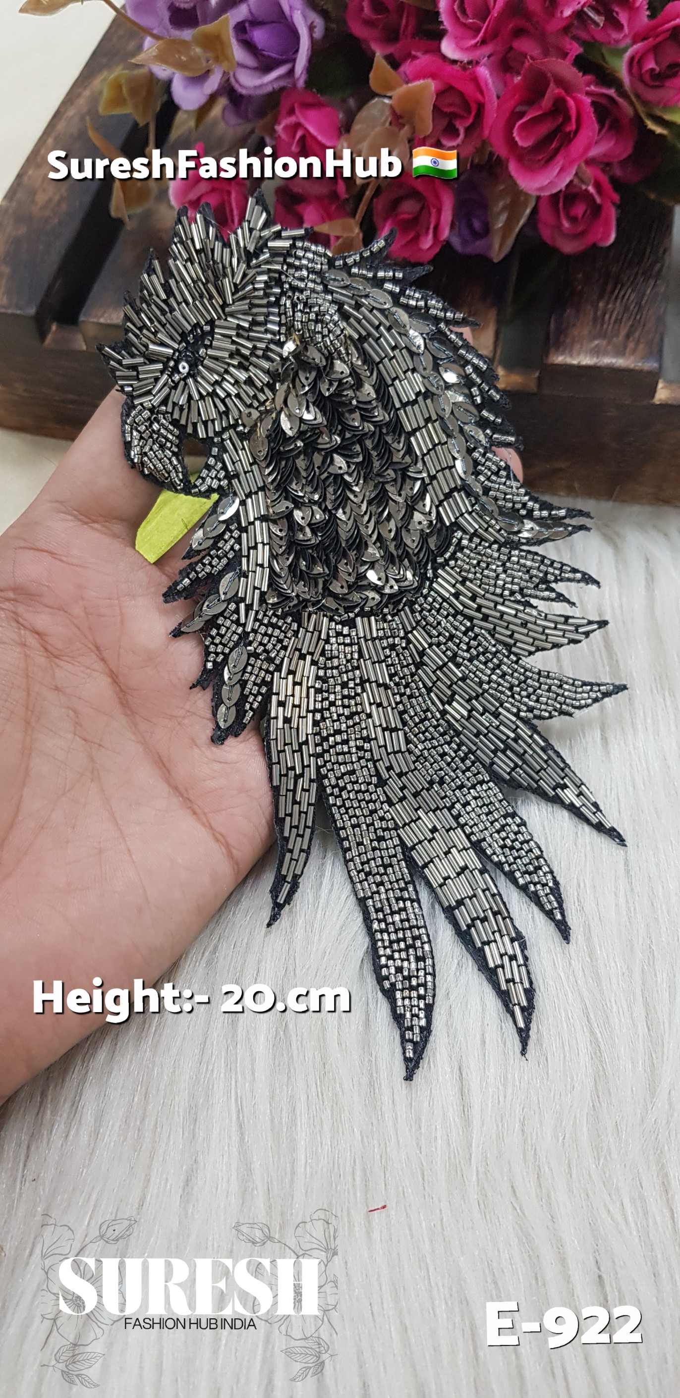 E-922 Grey Handmade Eagle Patch