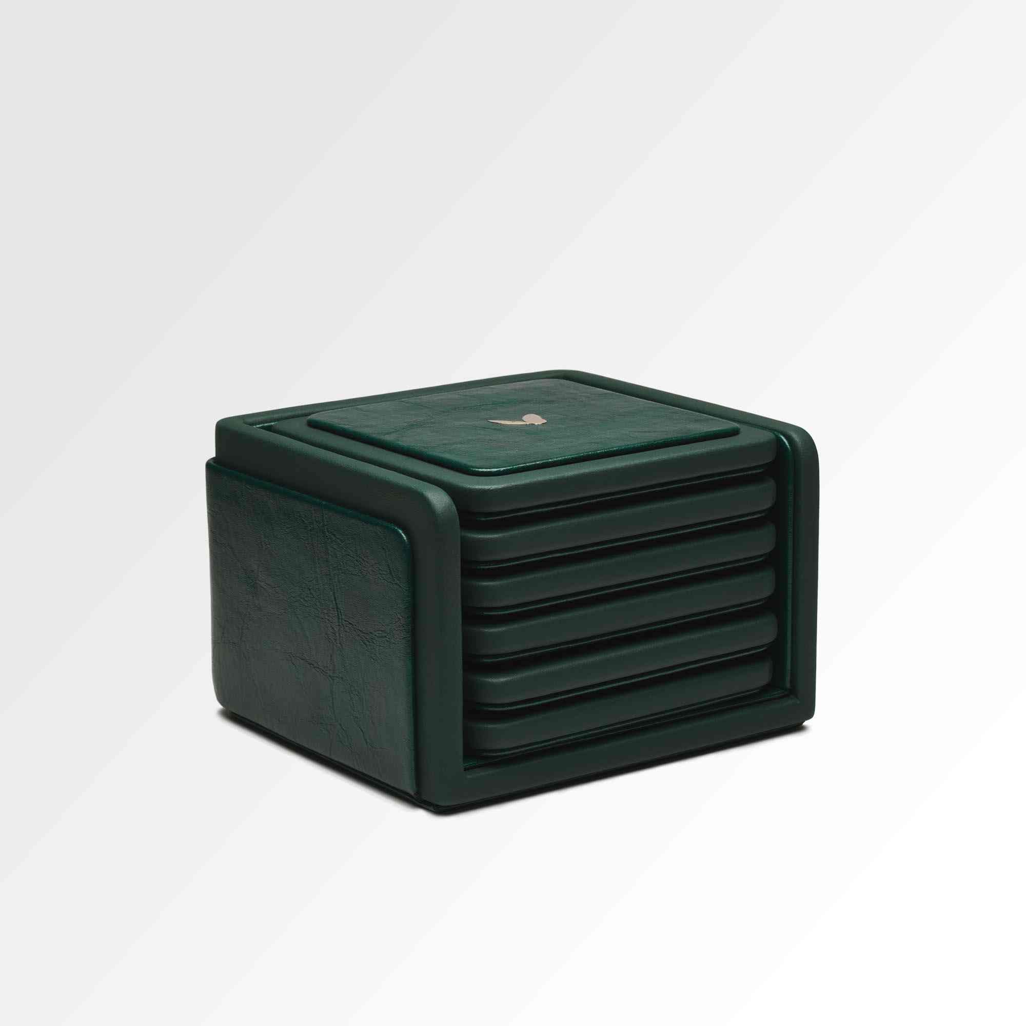 Square Coasters Set - Set of Six - Moderno - Olive Green