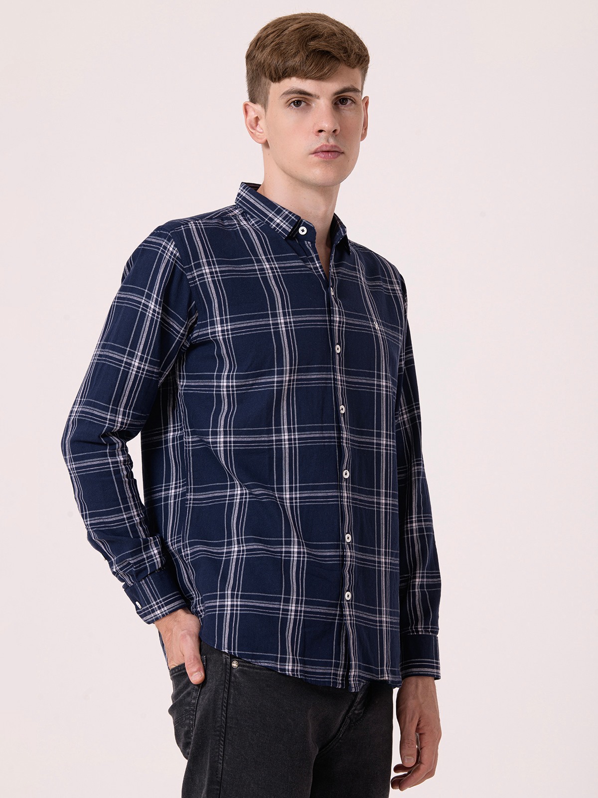 Albion Mens Blue Casual Shirt