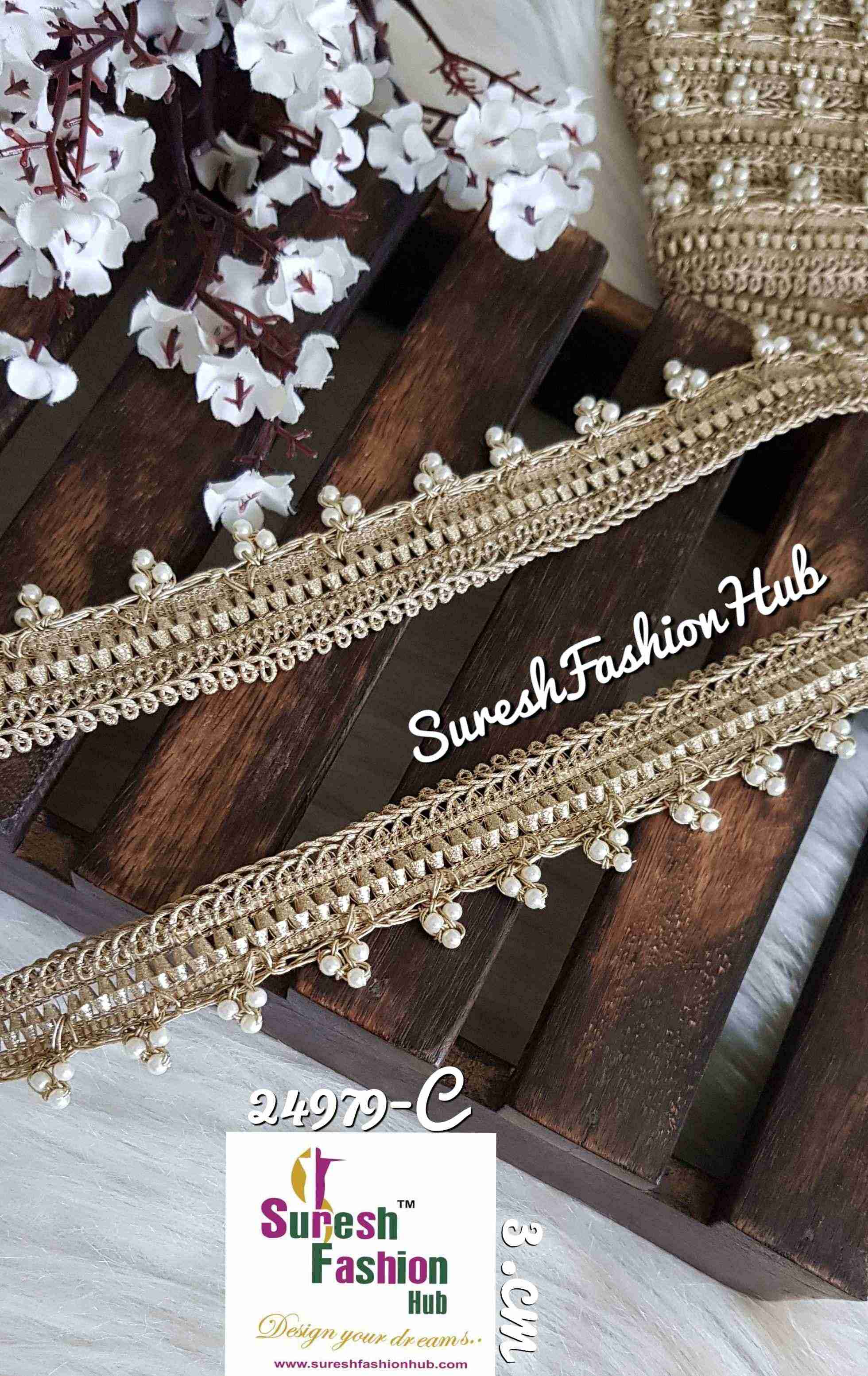 Beads Embellished Ornate Trim