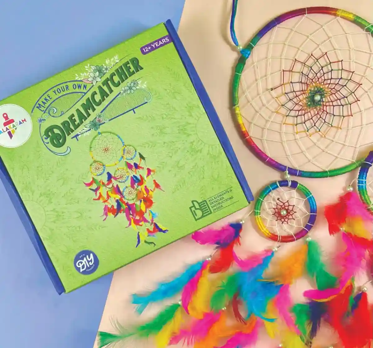 DREAM CATCHER アルバムセット 5枚セット Kalakaram 5 Ring Multi Dream Catcher Making Kit, 5Y+