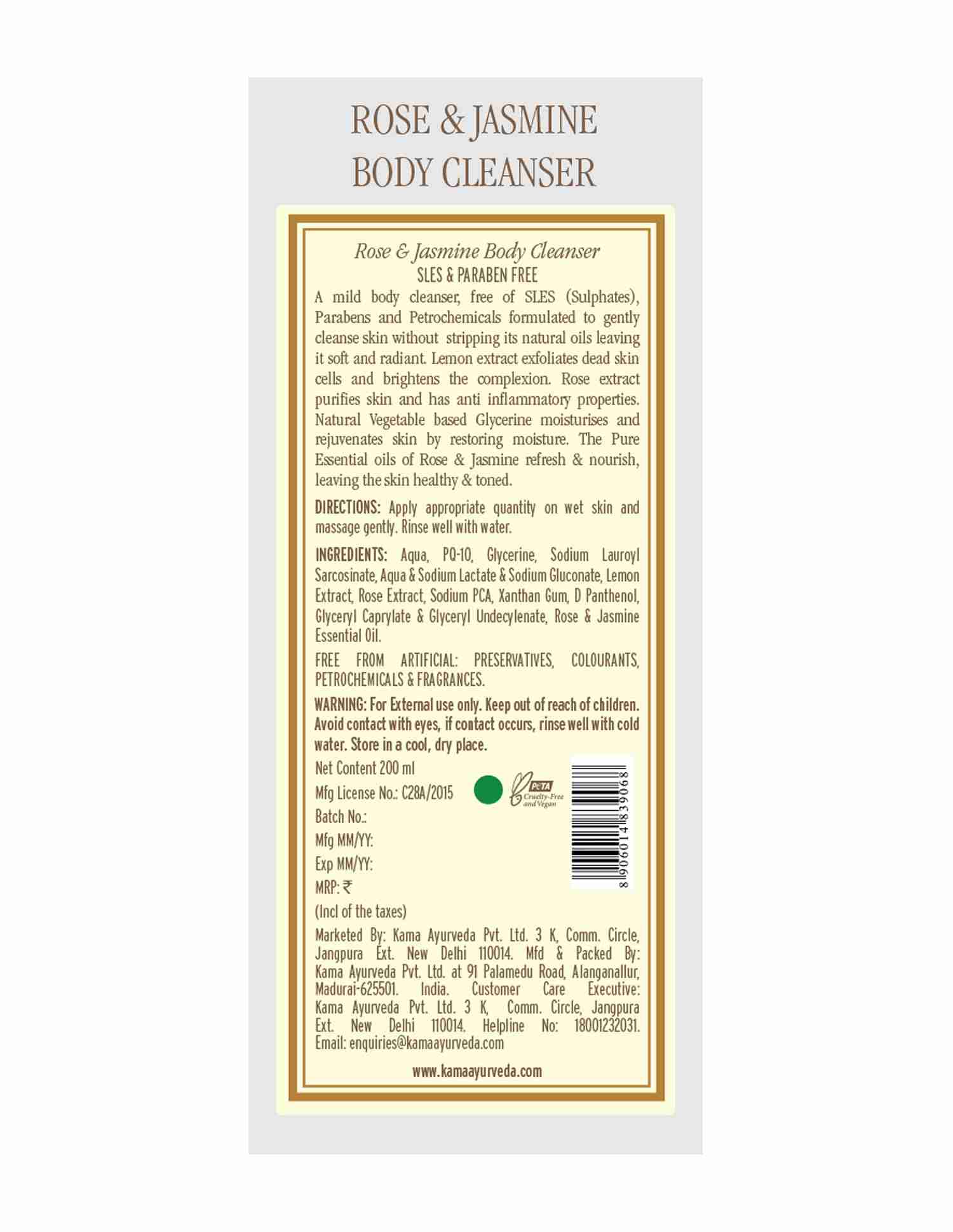 Rose And Jasmine Body Cleanser • 200ml