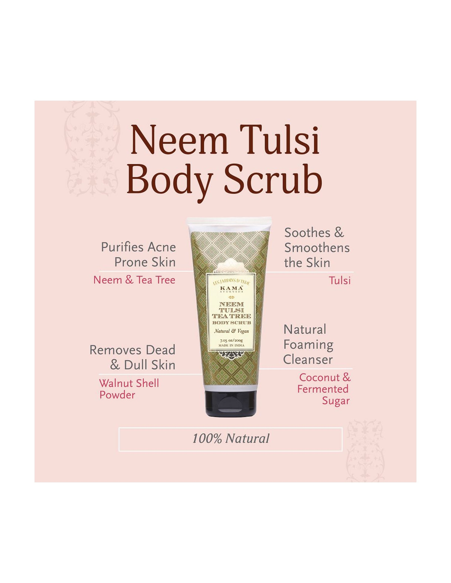 Neem Tulsi Tea Tree Body Scrub • 200gm