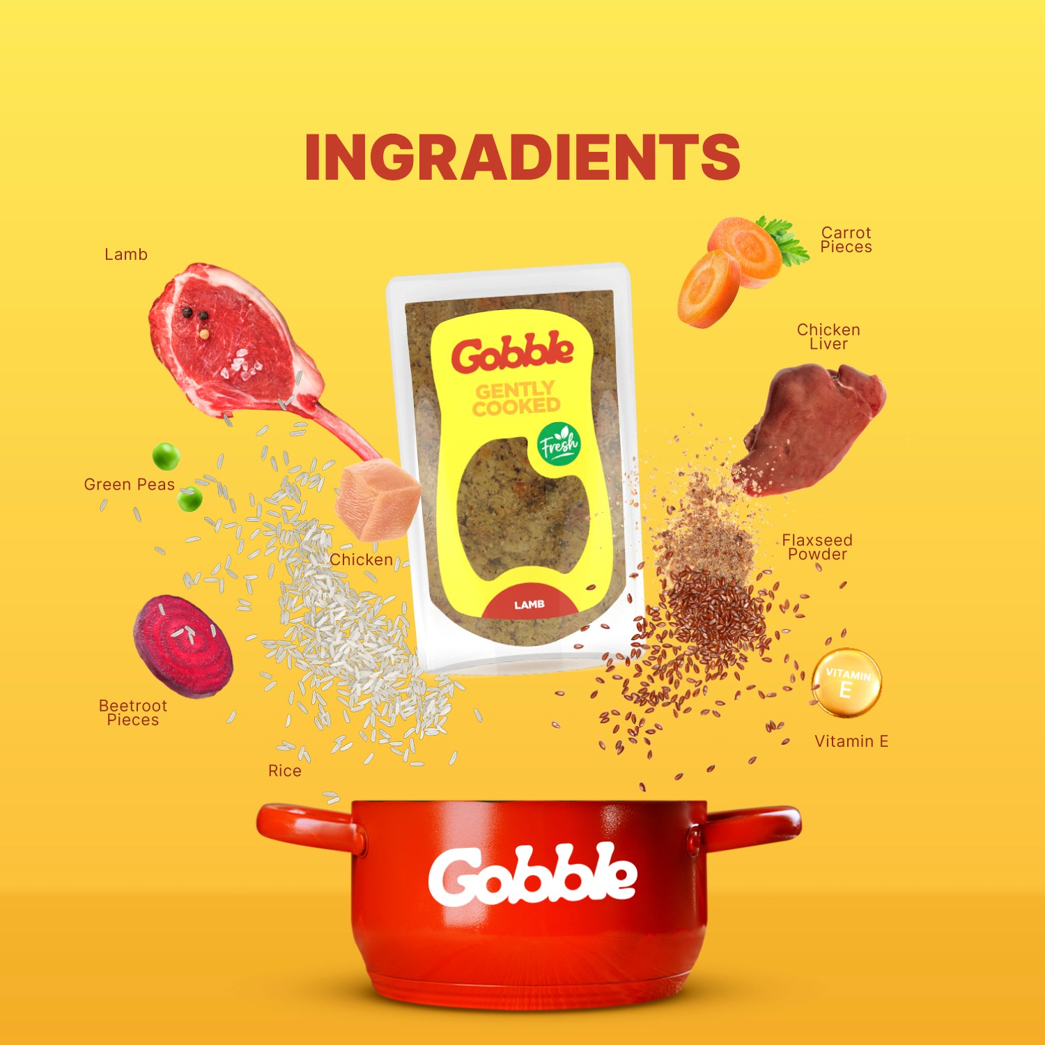 Gobble Gently Cooked Lamb With Rice Wet Dog Food, 300g