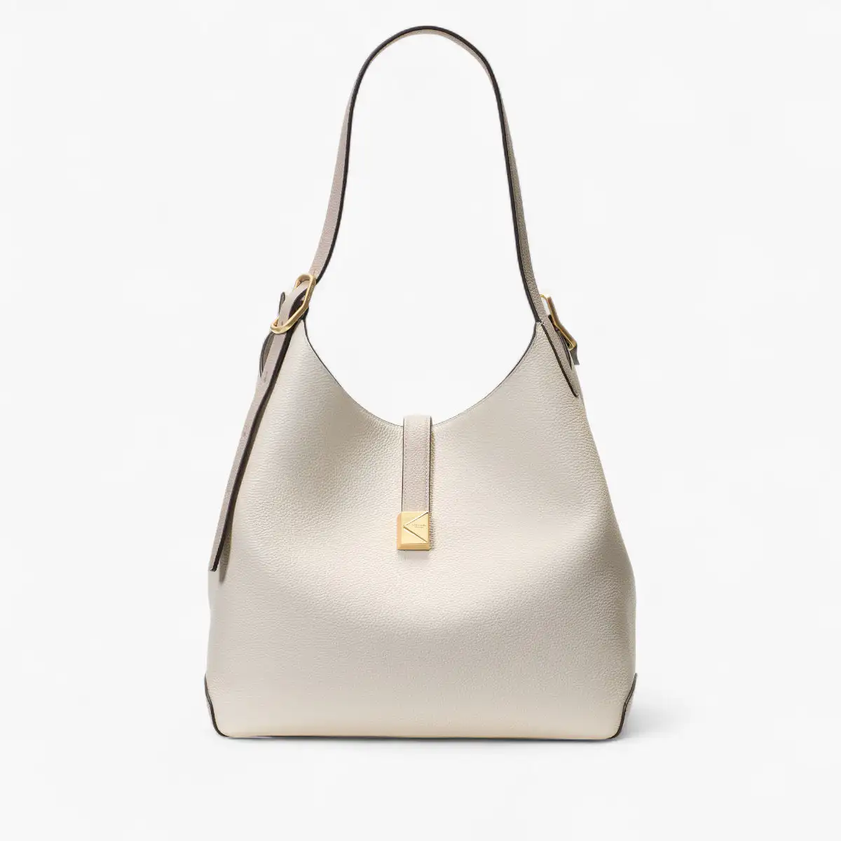 Deco Colorblocked Pebbled Leather Large Shoulder Bag