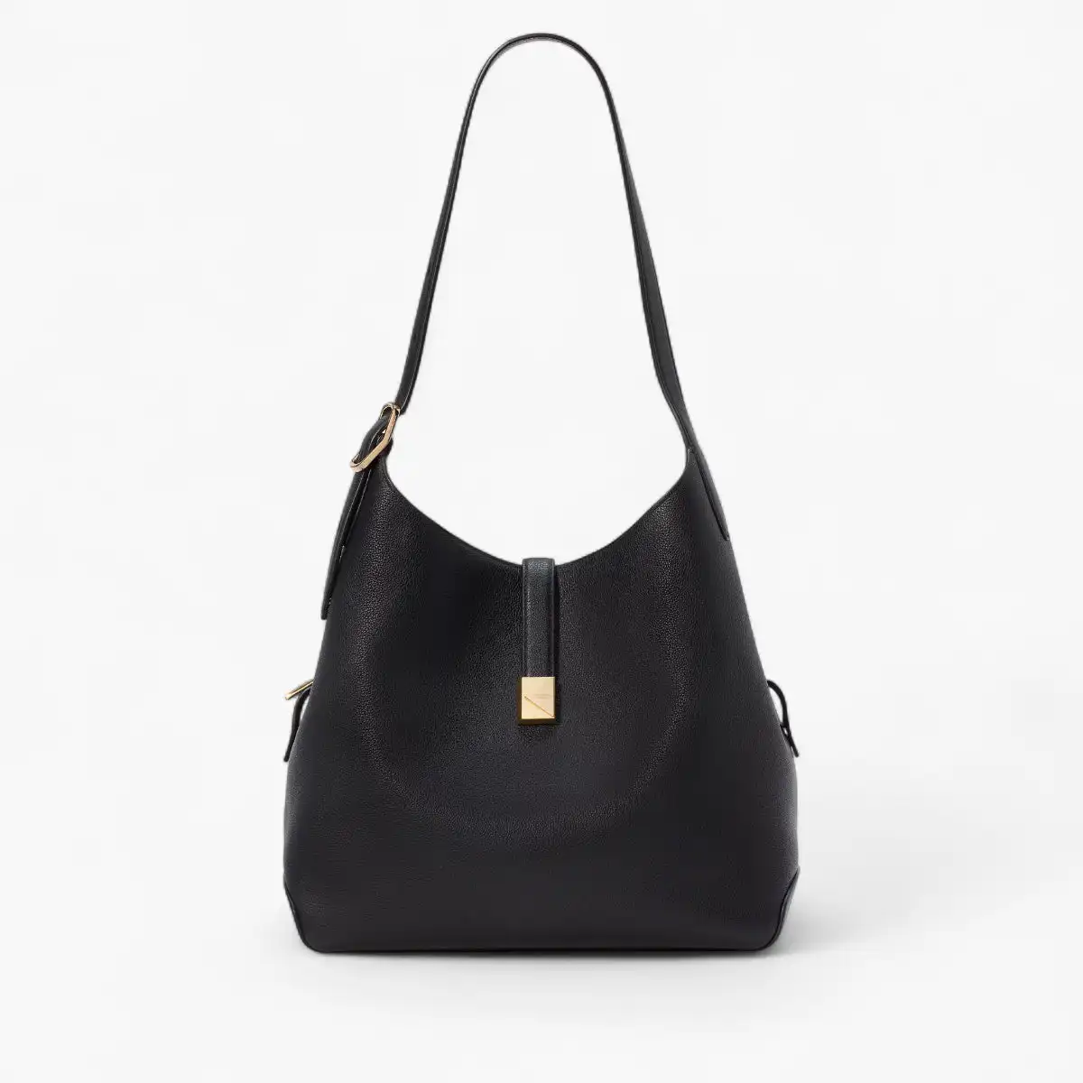 Deco Pebbled Leather Large Shoulder Bag