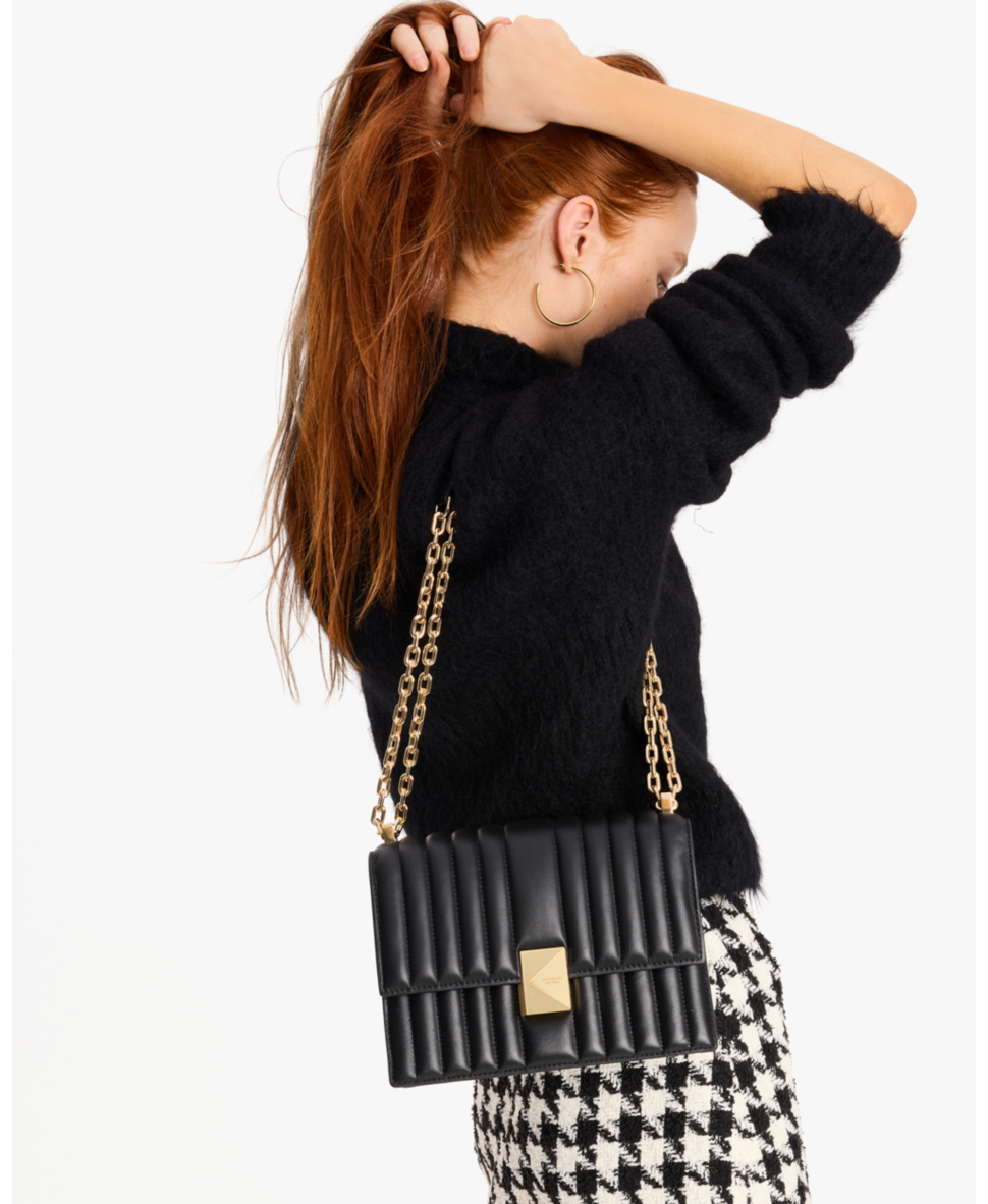Deco Quilted Chain Shoulder Bag