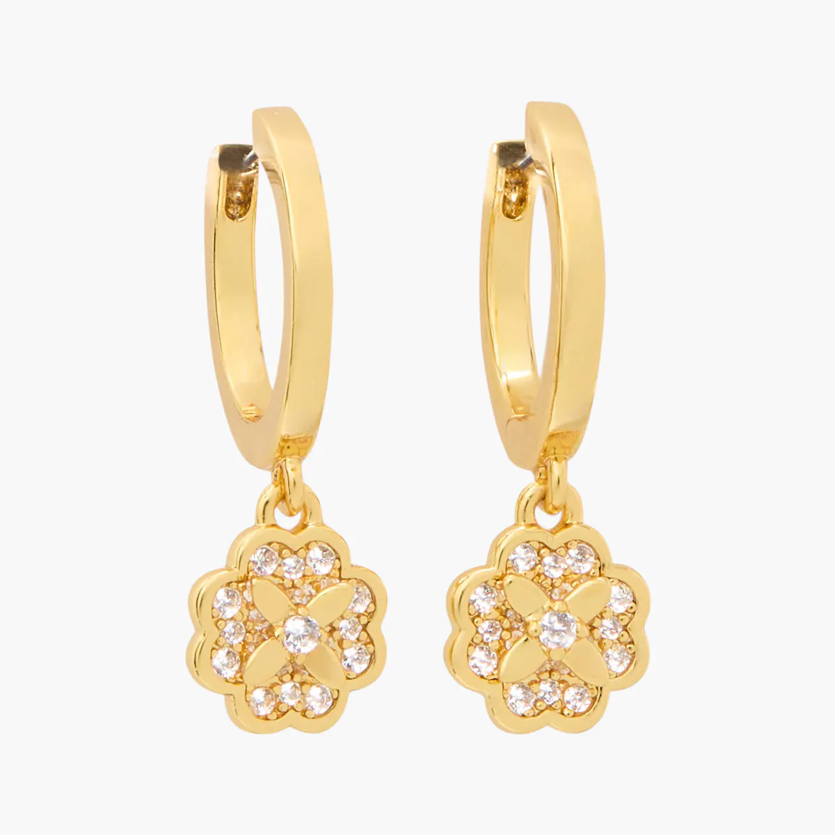 Heritage Bloom Huggie Drop Earrings