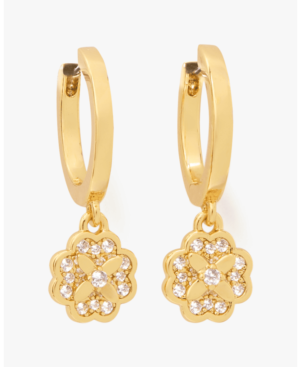 Heritage Bloom Huggie Drop Earrings