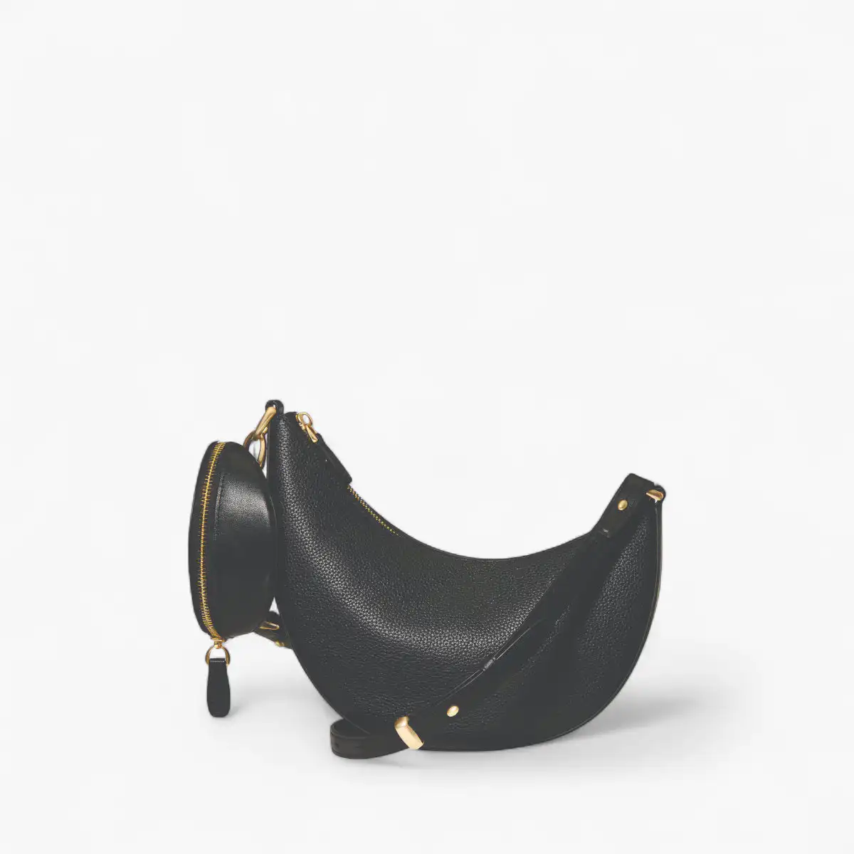 Duo Pebbled Leather Crossbody Bag